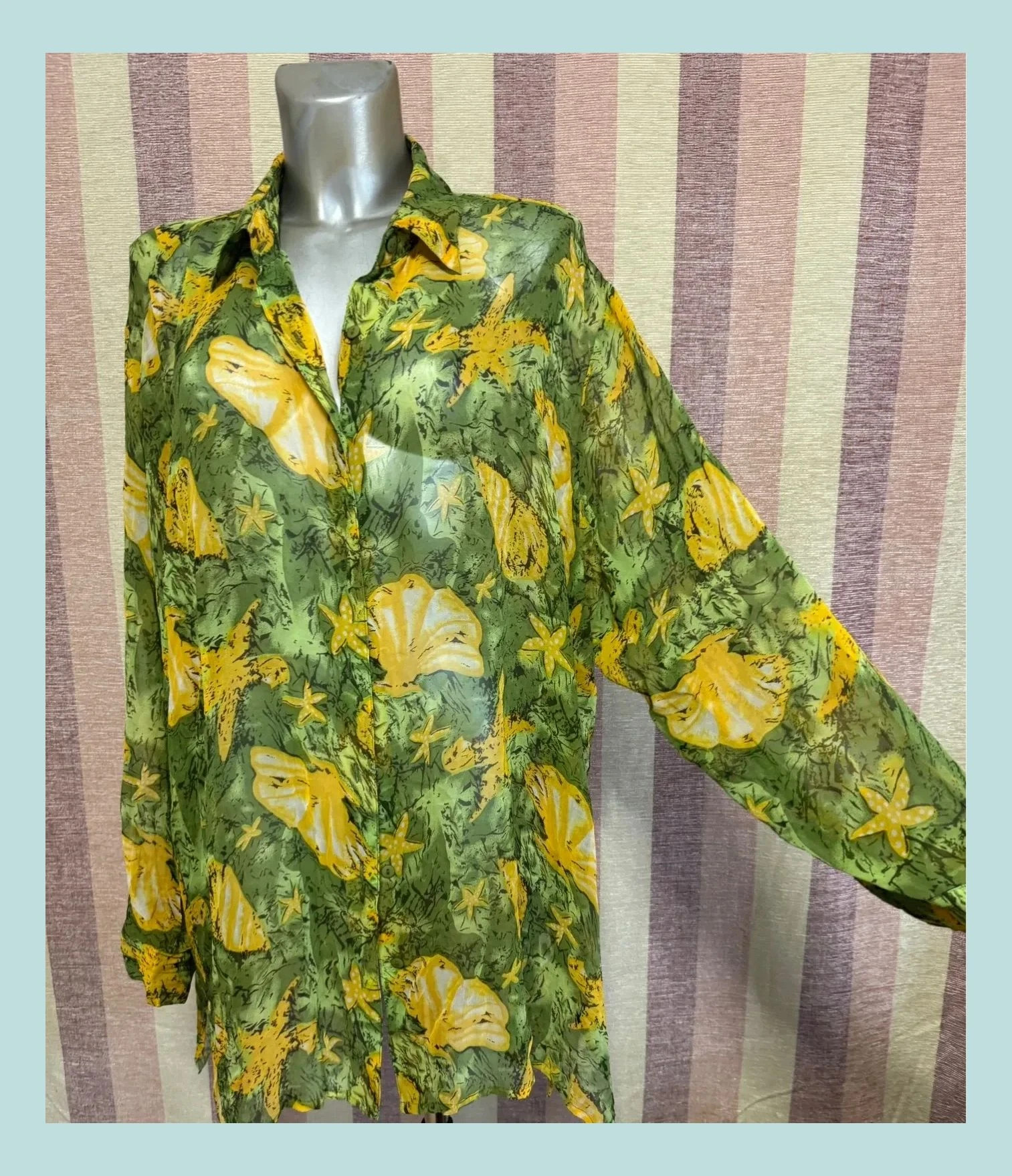 Camisa larga vintage 100% seda , talla única grande para 48-50 🍀 – Vintage – taille Taille unique 4