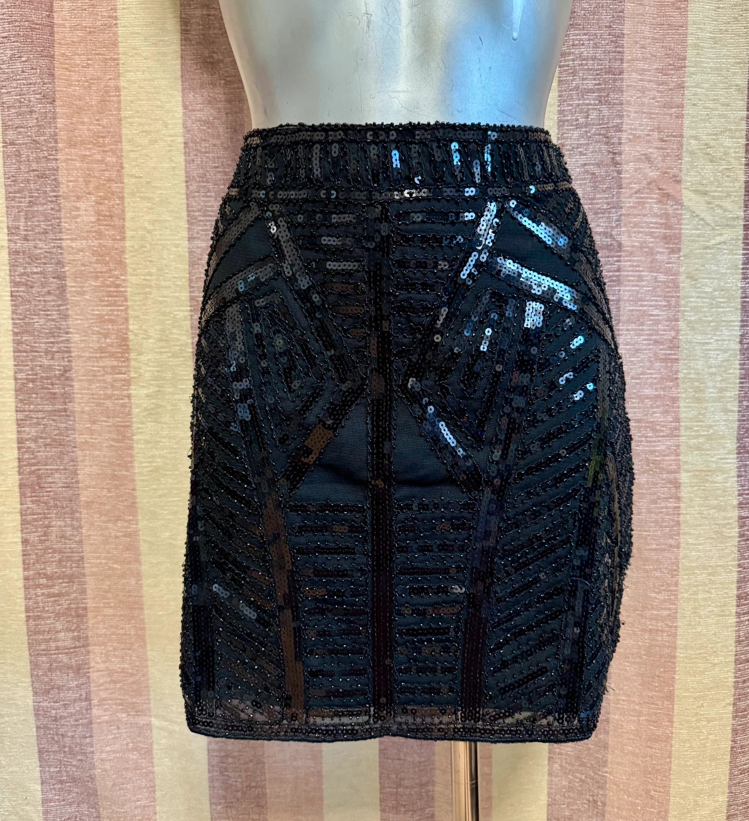 Mini falda lentejuelas de apricot talla M elástica 🍀 – Apricot – taille M / 38 / 10
