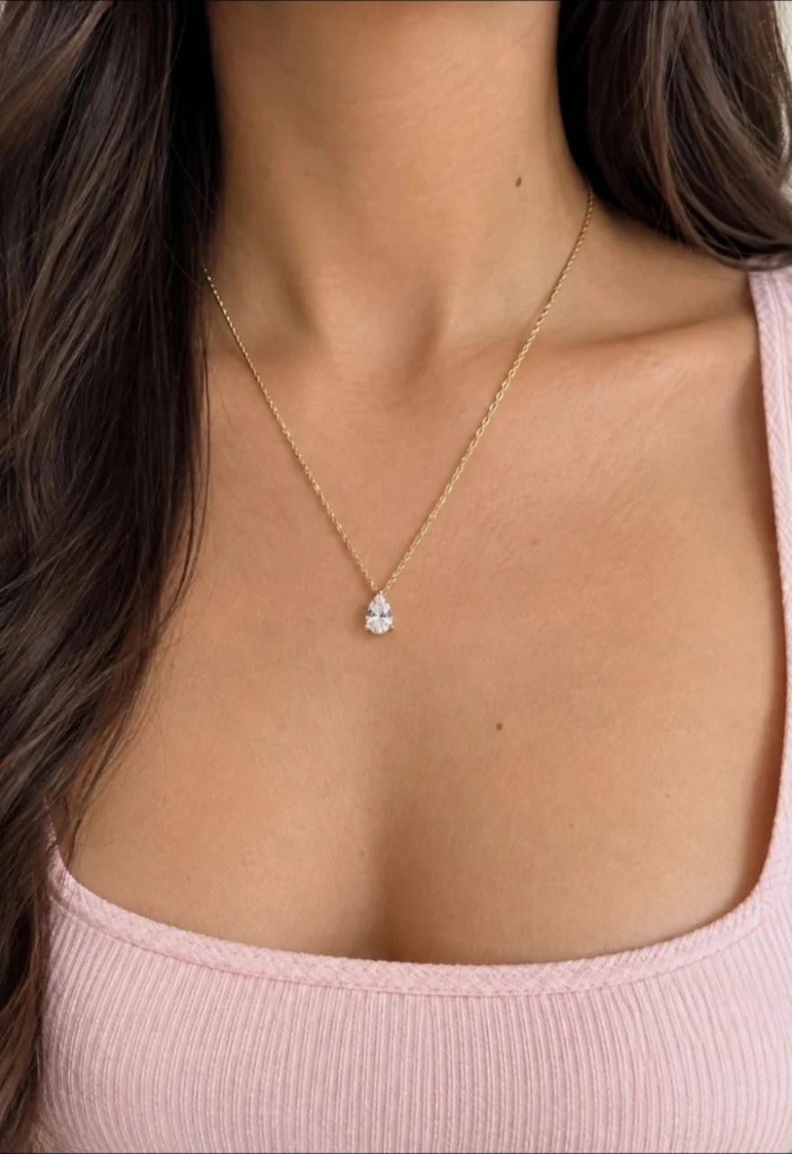 Collier goutte acier inoxydable