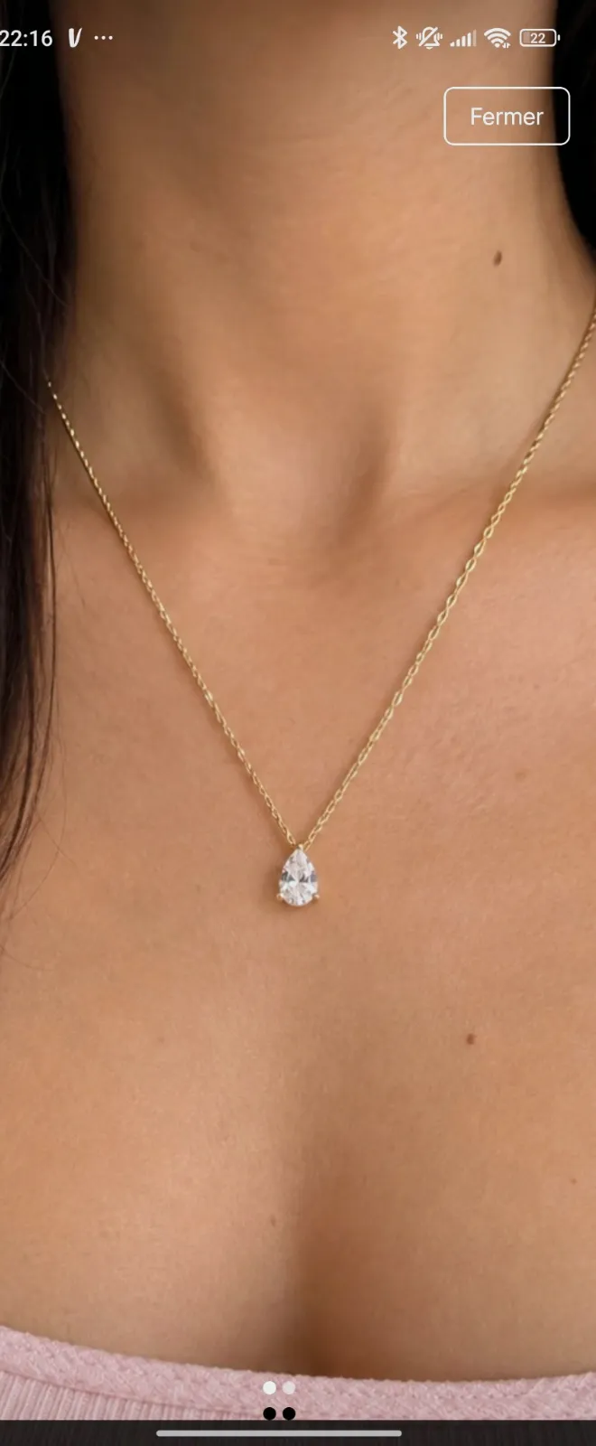 Collier goutte acier inoxydable  – Sans marque 2