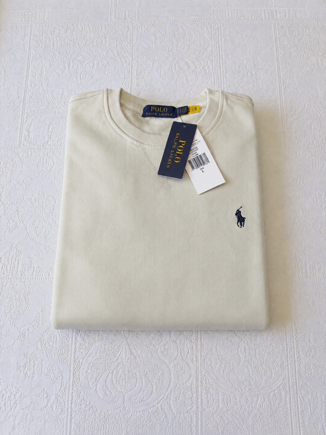 Sweat-shirt Polo Ralph Lauren beige neuf avec étiquette