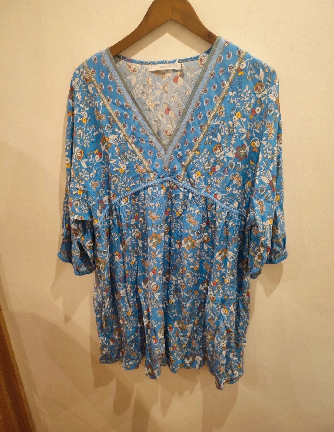 Vestido azul estampado