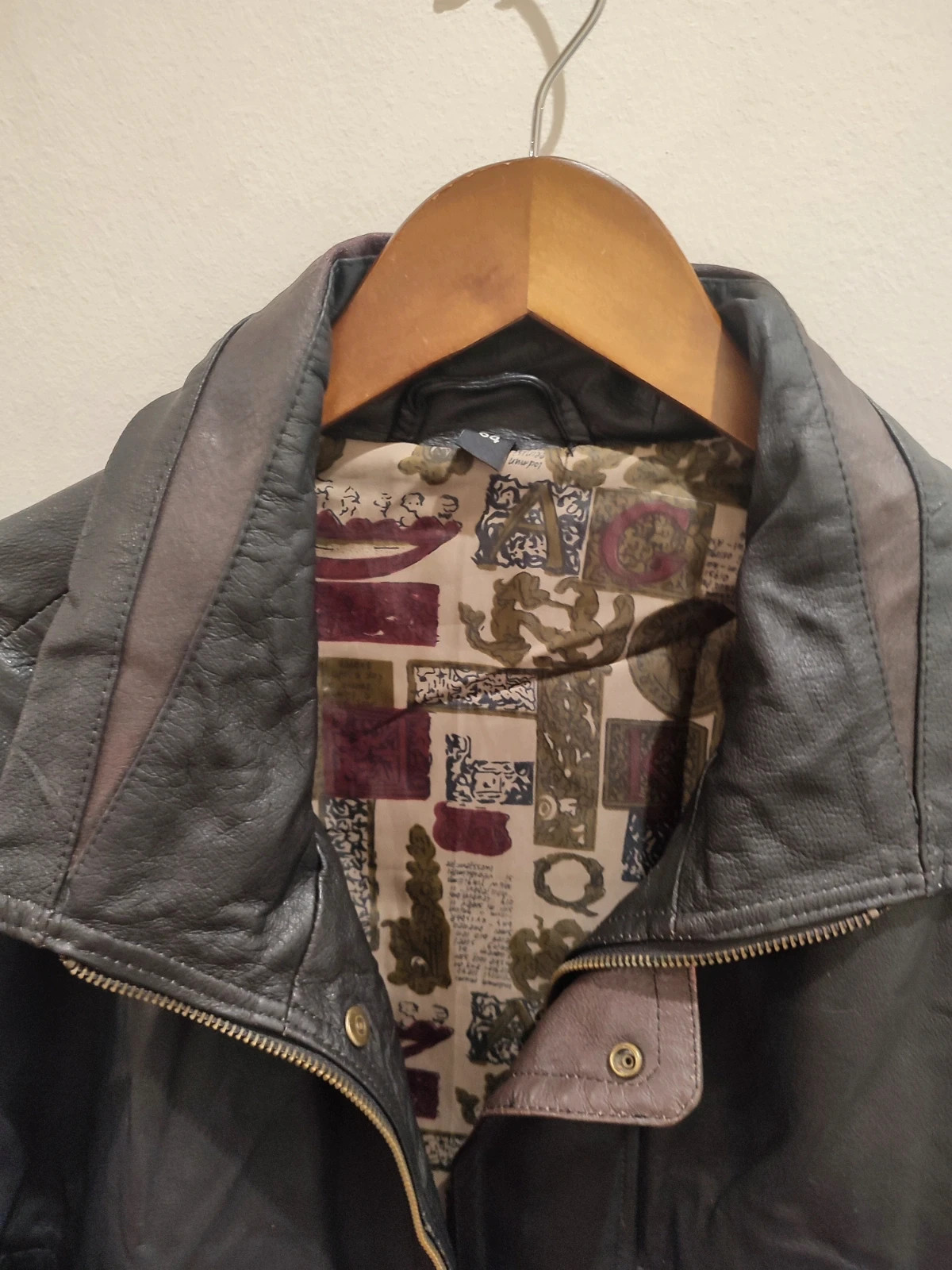 Cazadora negra de cuero auténtico – Echt Leder – taille 7XL / 54 / 26 3