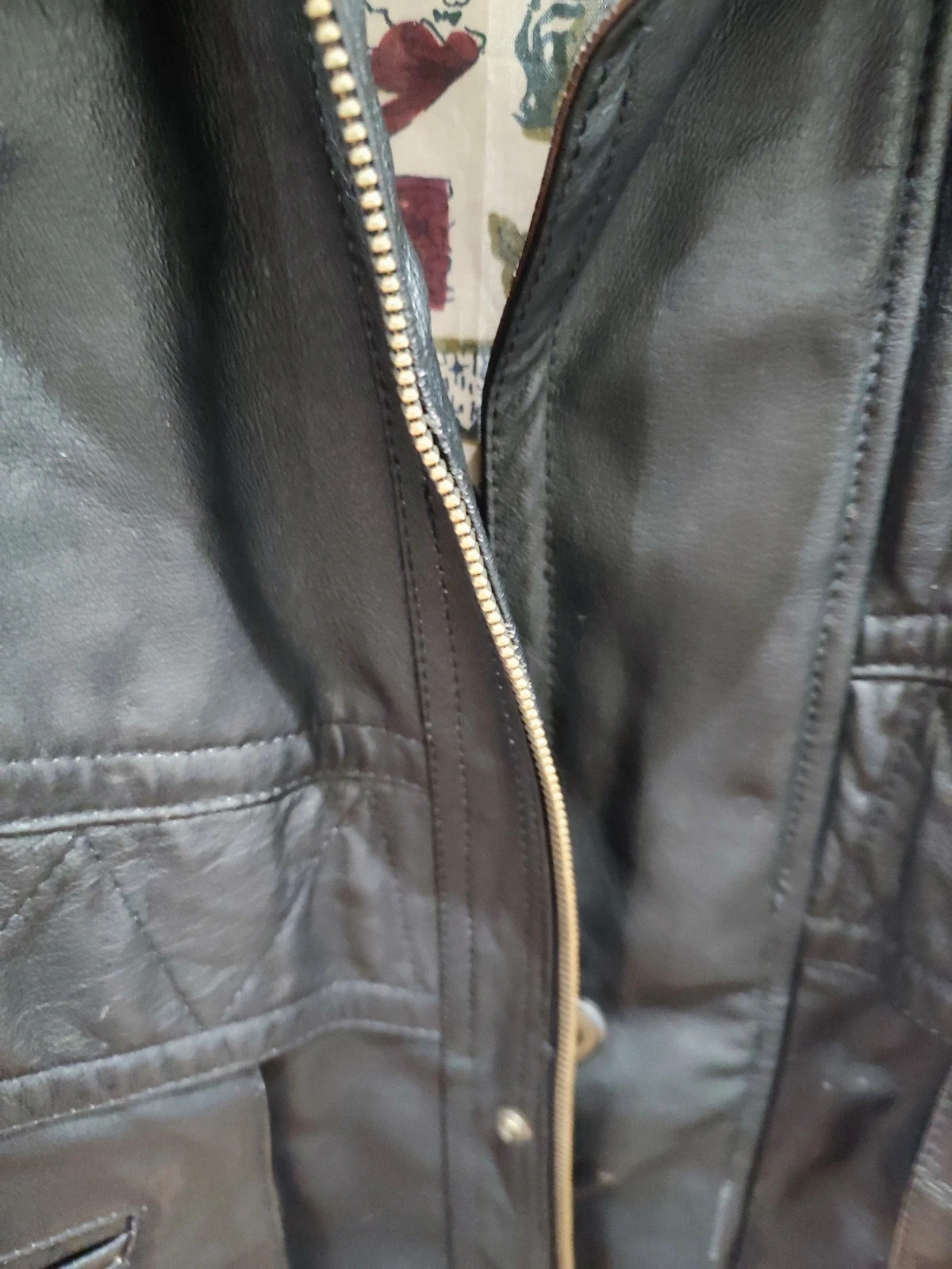 Cazadora negra de cuero auténtico – Echt Leder – taille 7XL / 54 / 26 4