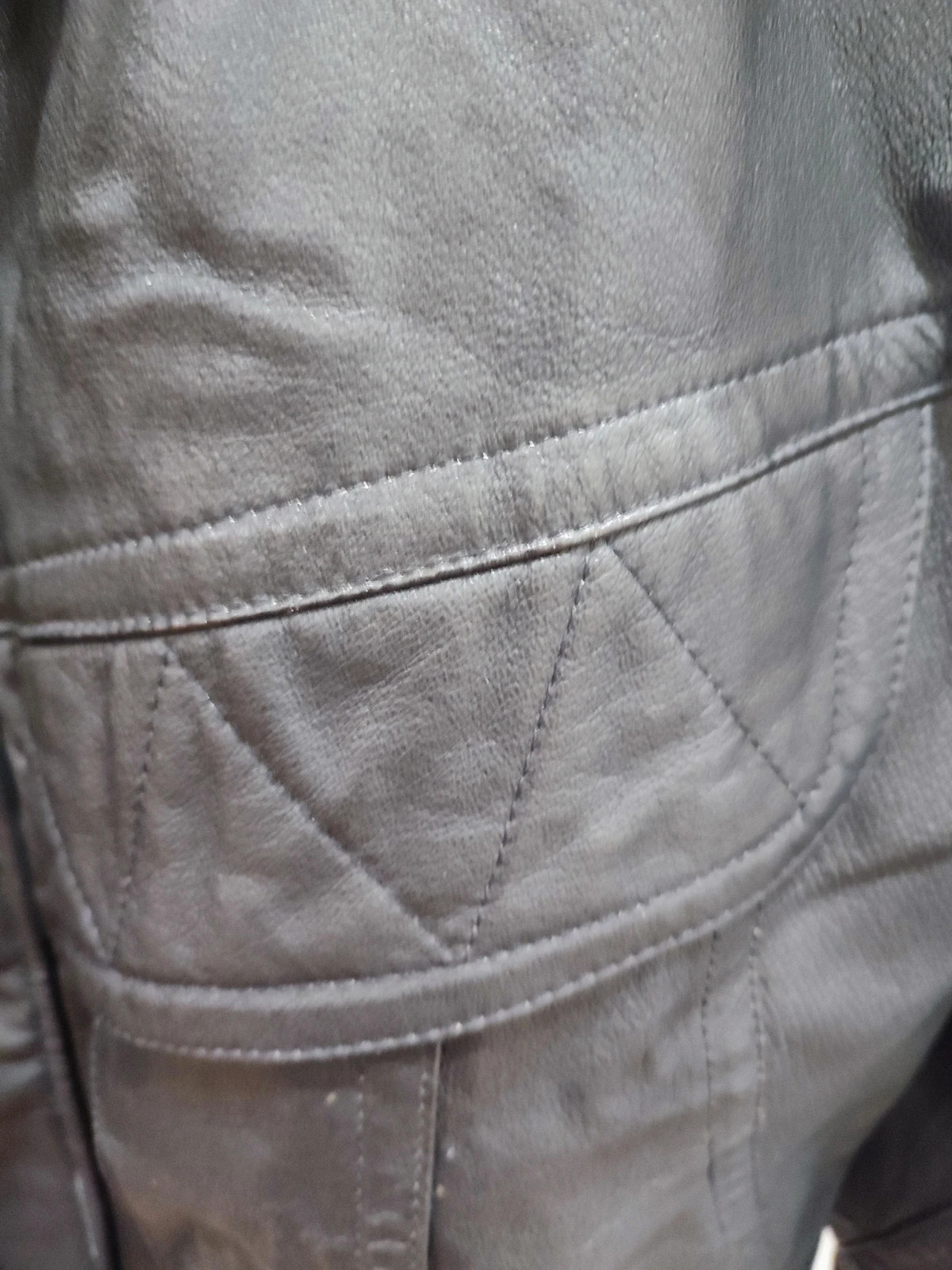 Cazadora negra de cuero auténtico – Echt Leder – taille 7XL / 54 / 26 5
