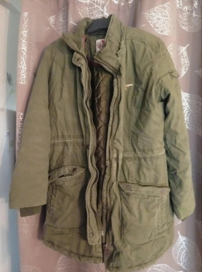 Parka mi-longue Love kaki taille L