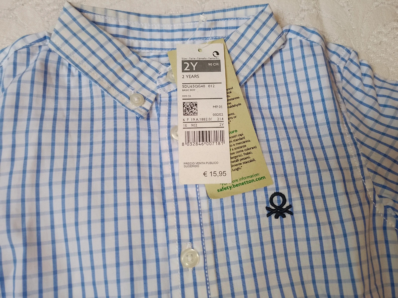 United Colors of Benetton checked shirt size 2 years – United Colors of Benetton – taille 24-36 mois / 92 cm 2