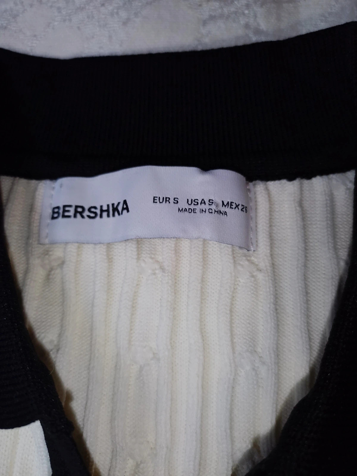 Bershka black and white knit polo top size S – Bershka – taille S / 36 / 8 3