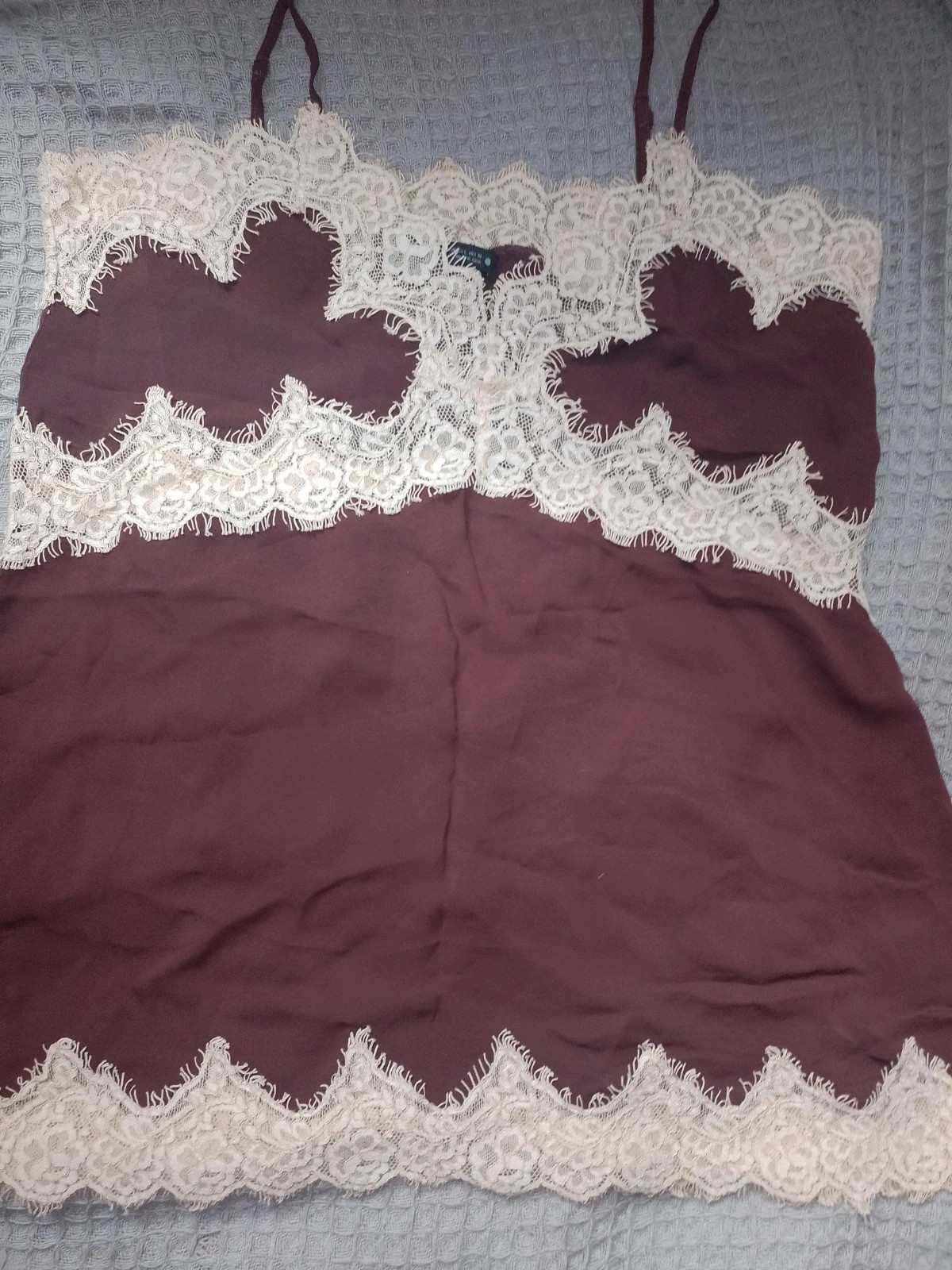 Zara brown and beige lace slip top – Zara – taille L / 40 / 12 2