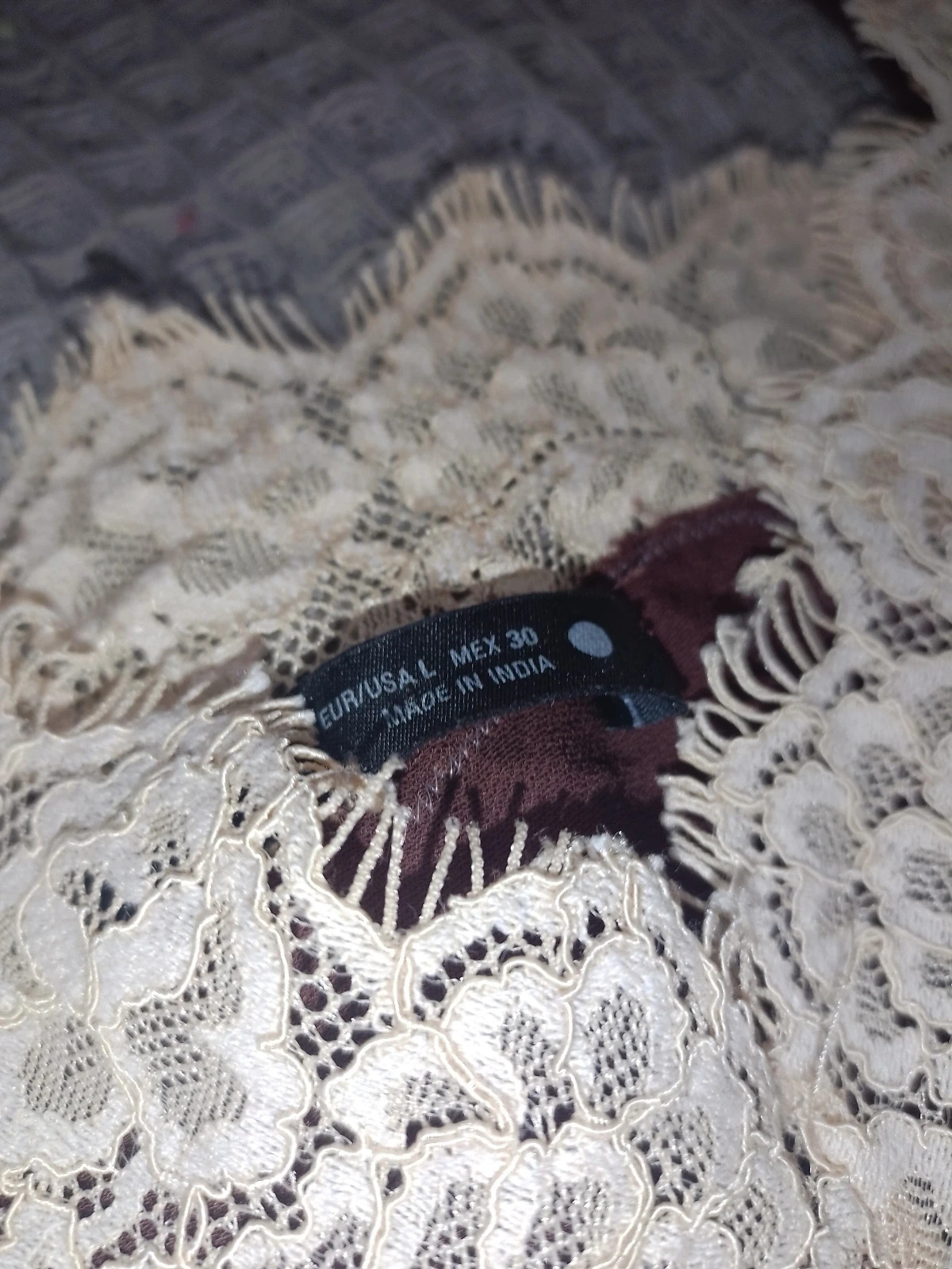 Zara brown and beige lace slip top – Zara – taille L / 40 / 12 3