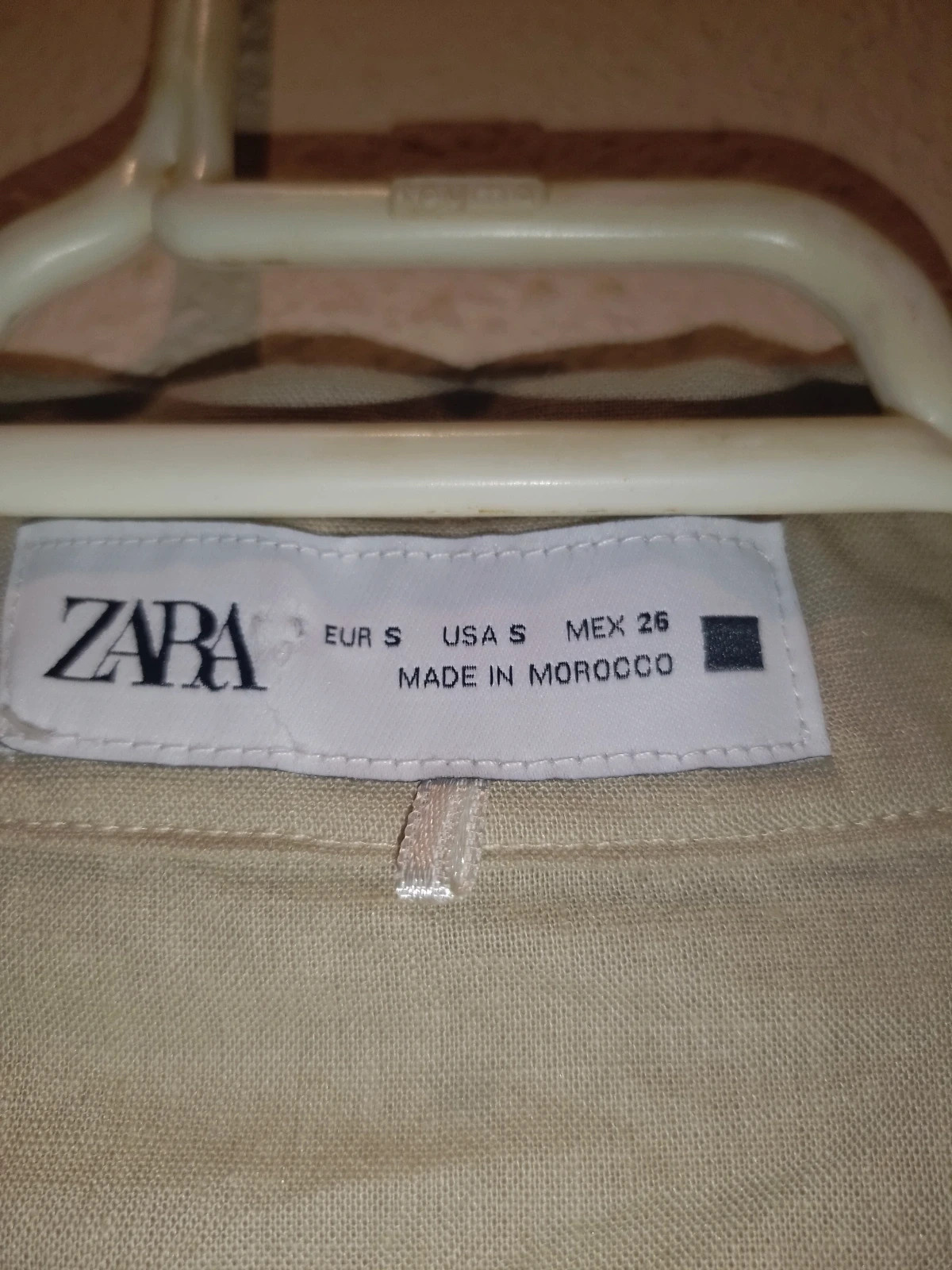 Zara Linen Blend Beige Shirt Dress Size S – Zara – taille S / 36 / 8 3