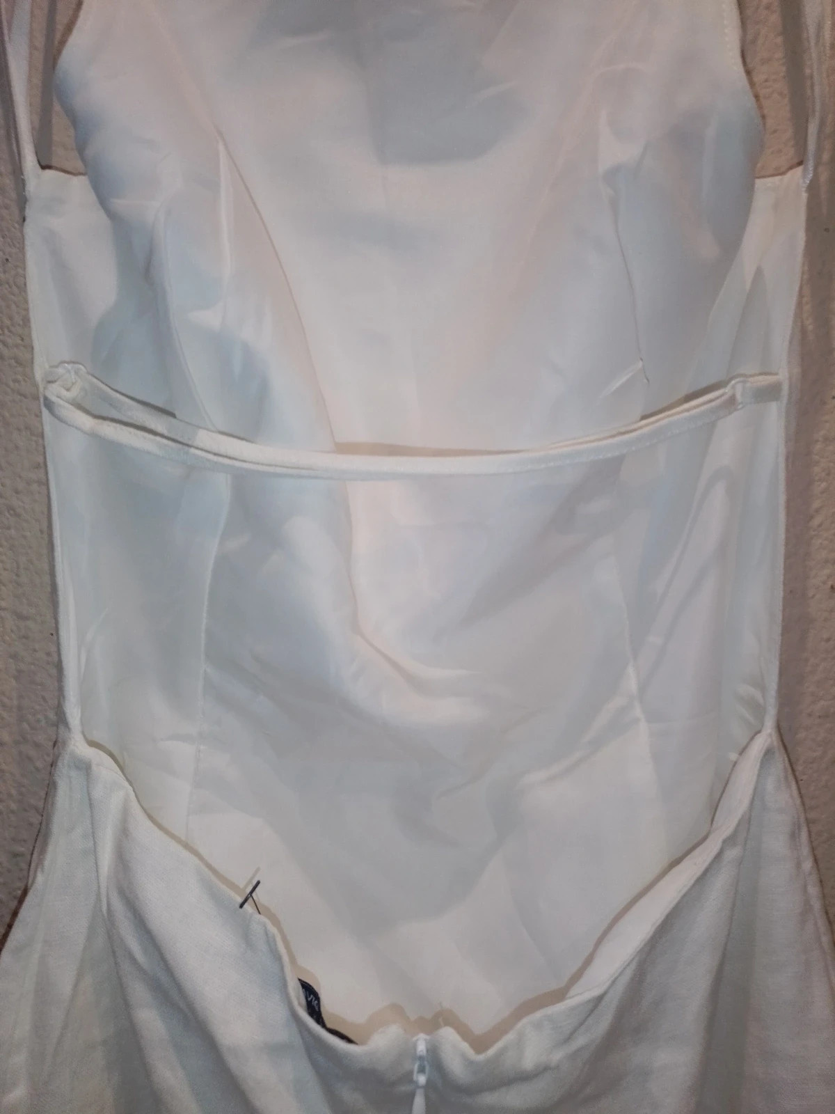 Stradivarius White Linen Blend Open Back Mini Dress Size XS – Stradivarius – taille XS / 34 / 6 3