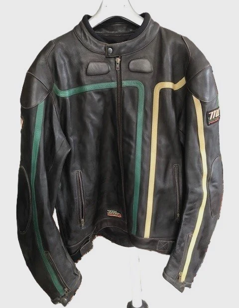 Blouson de moto Vintage MTO ROADSTER en cuir taille 58 (XL)