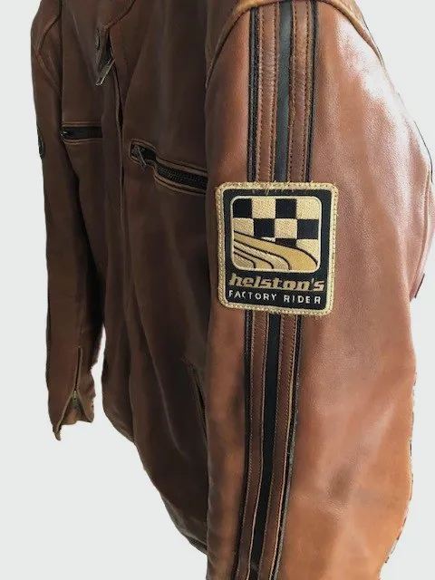 Blouson de moto Vintage HELSTON’S en cuir taille M Marron Homme – Helston's – taille M 4