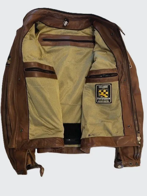 Blouson de moto Vintage HELSTON’S en cuir taille M Marron Homme – Helston's – taille M 7