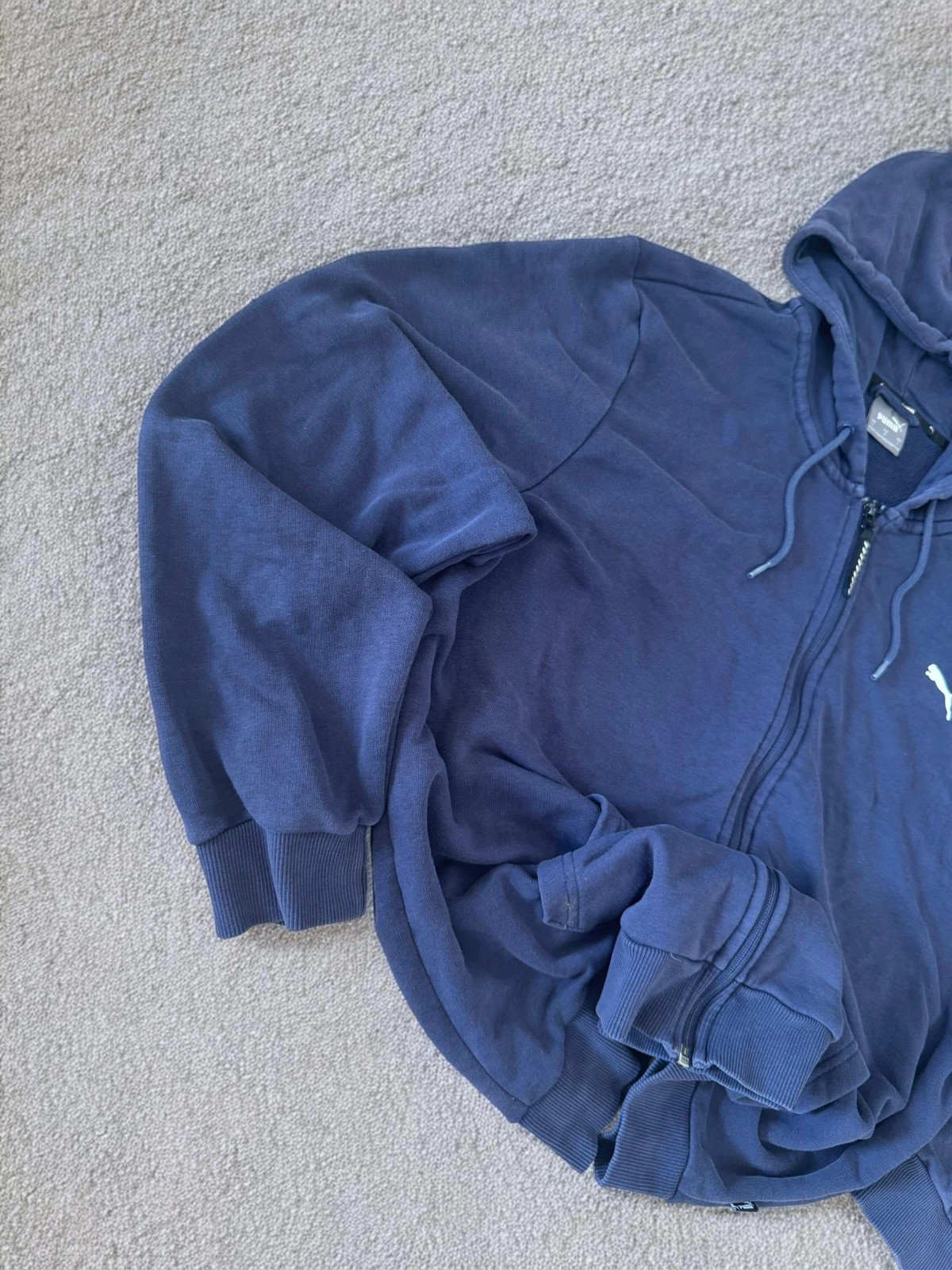 Puma Navy Blue Zip-Up Hoodie Sweatshirt Rare Vintage Size L – Puma – taille L 2