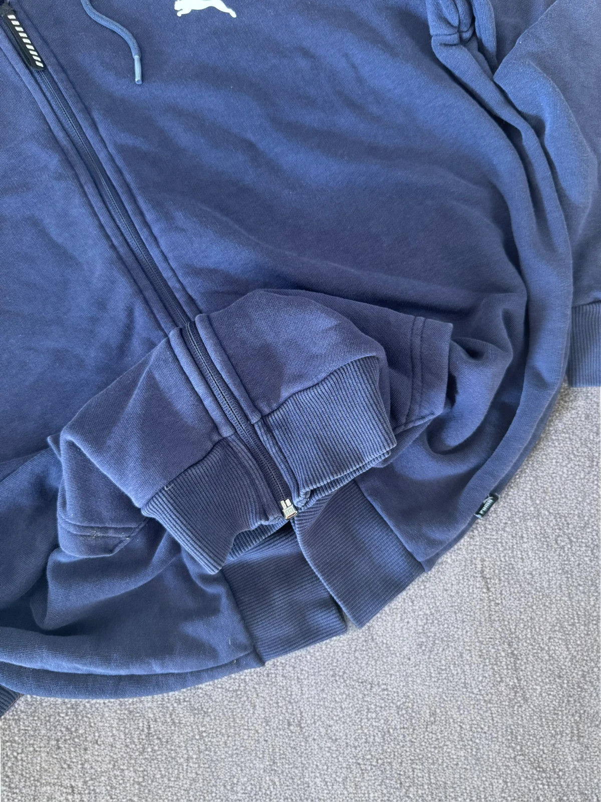 Puma Navy Blue Zip-Up Hoodie Sweatshirt Rare Vintage Size L – Puma – taille L 4