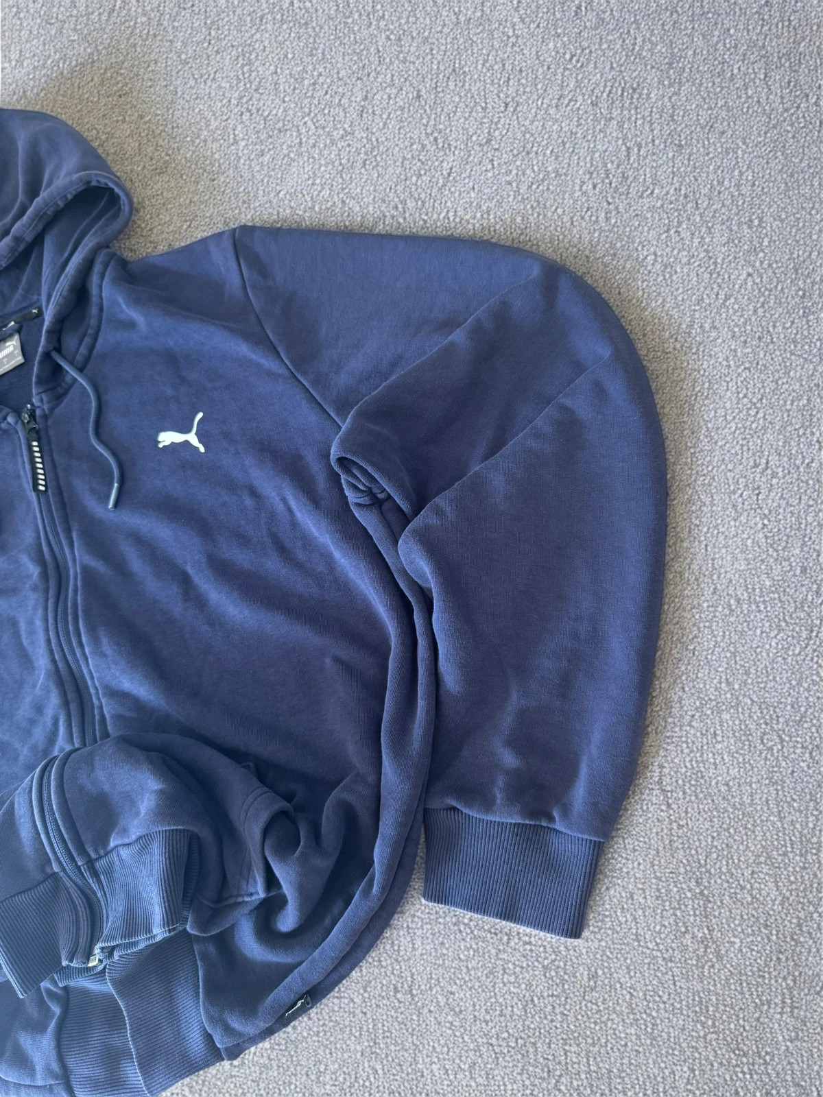 Puma Navy Blue Zip-Up Hoodie Sweatshirt Rare Vintage Size L – Puma – taille L 3