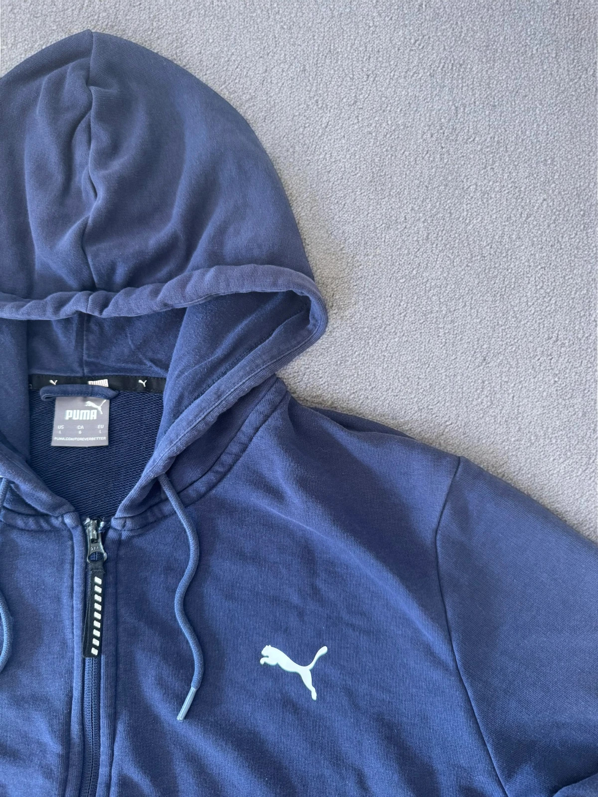 Puma Navy Blue Zip-Up Hoodie Sweatshirt Rare Vintage Size L – Puma – taille L 5