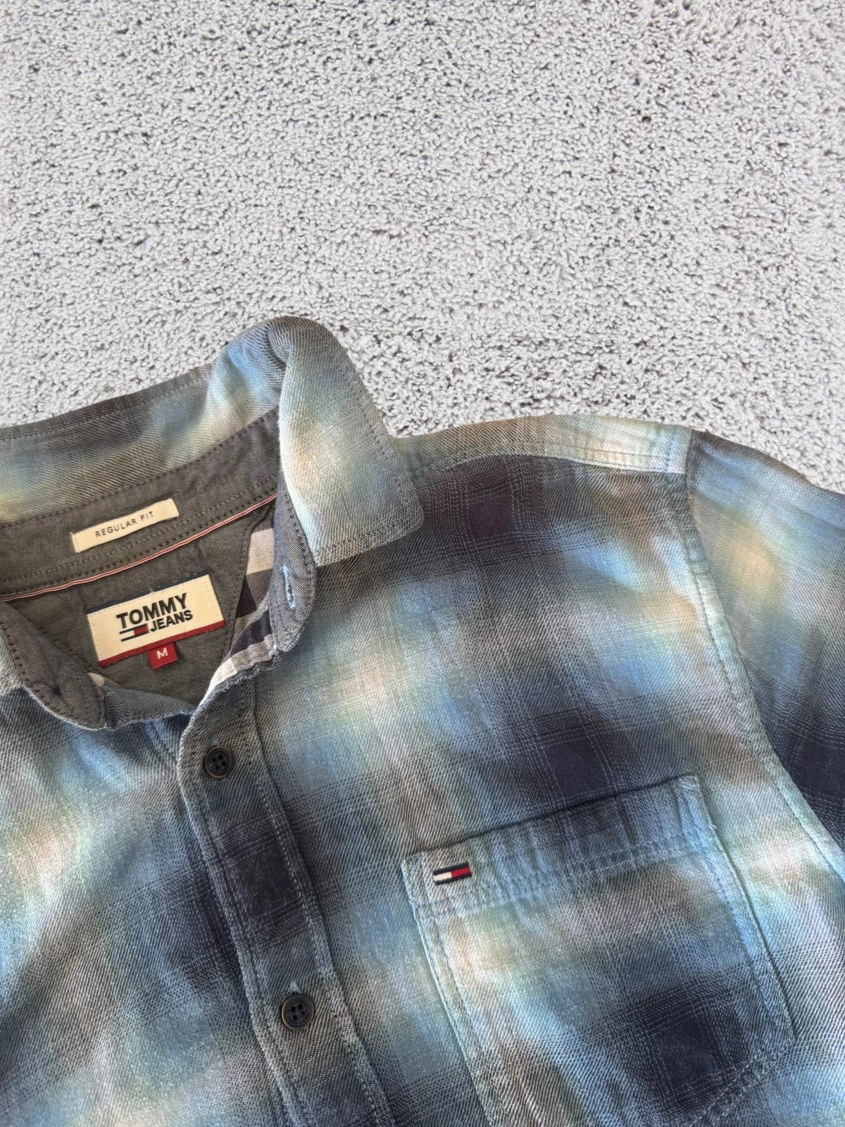 Tommy Jeans Blue 90s Vintage Ombré Plaid Flannel Shirt - Size M – Tommy Jeans – taille M 5