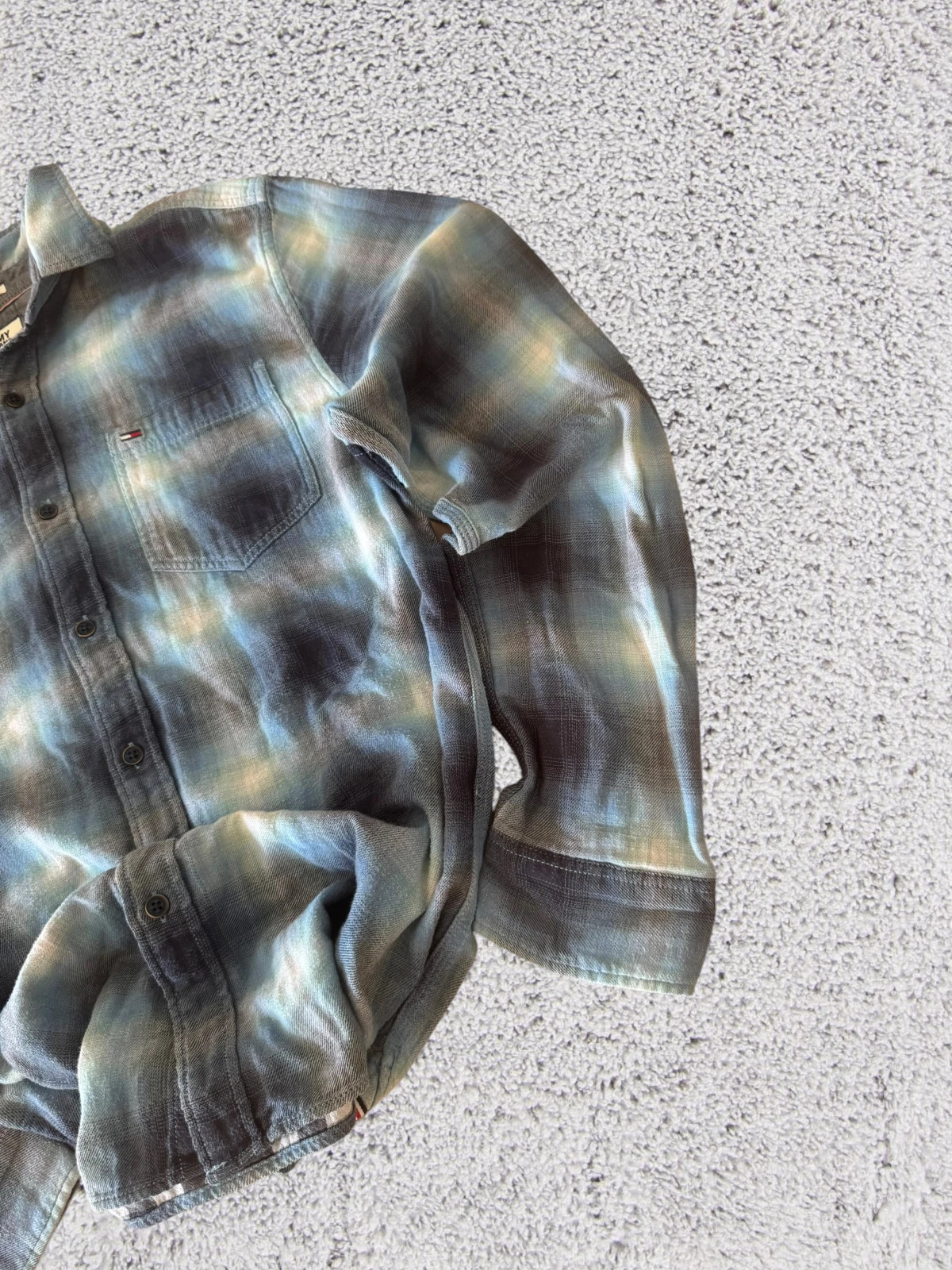 Tommy Jeans Blue 90s Vintage Ombré Plaid Flannel Shirt - Size M – Tommy Jeans – taille M 3