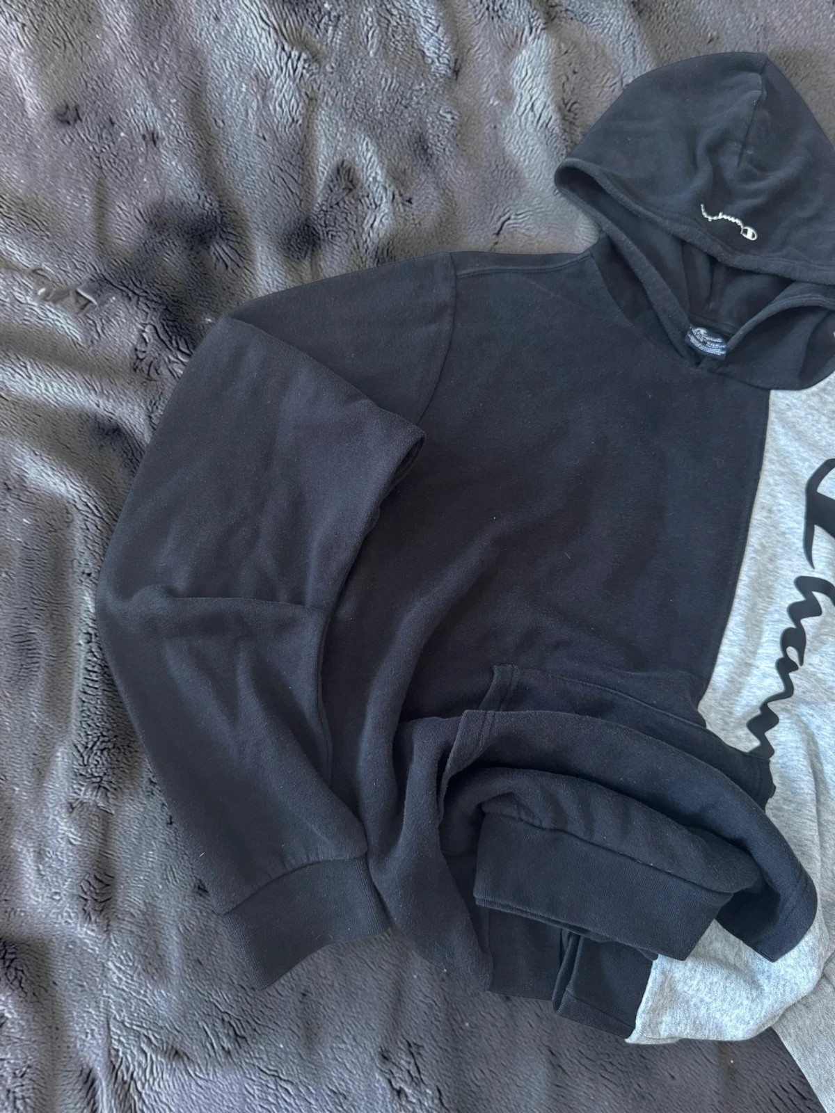 Champion Two Tone Split Logo Hoodie 00s Rare Vintage Style – Champion – taille XXL 2