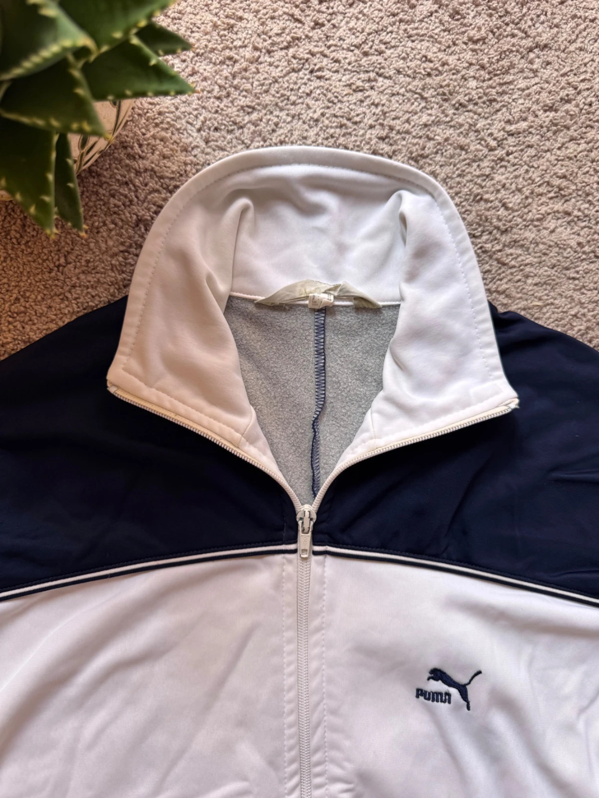 Puma Vintage 70s 80s Tracktop Track Jacket White Navy Blue Size XL / 52 – Puma – taille XL 5