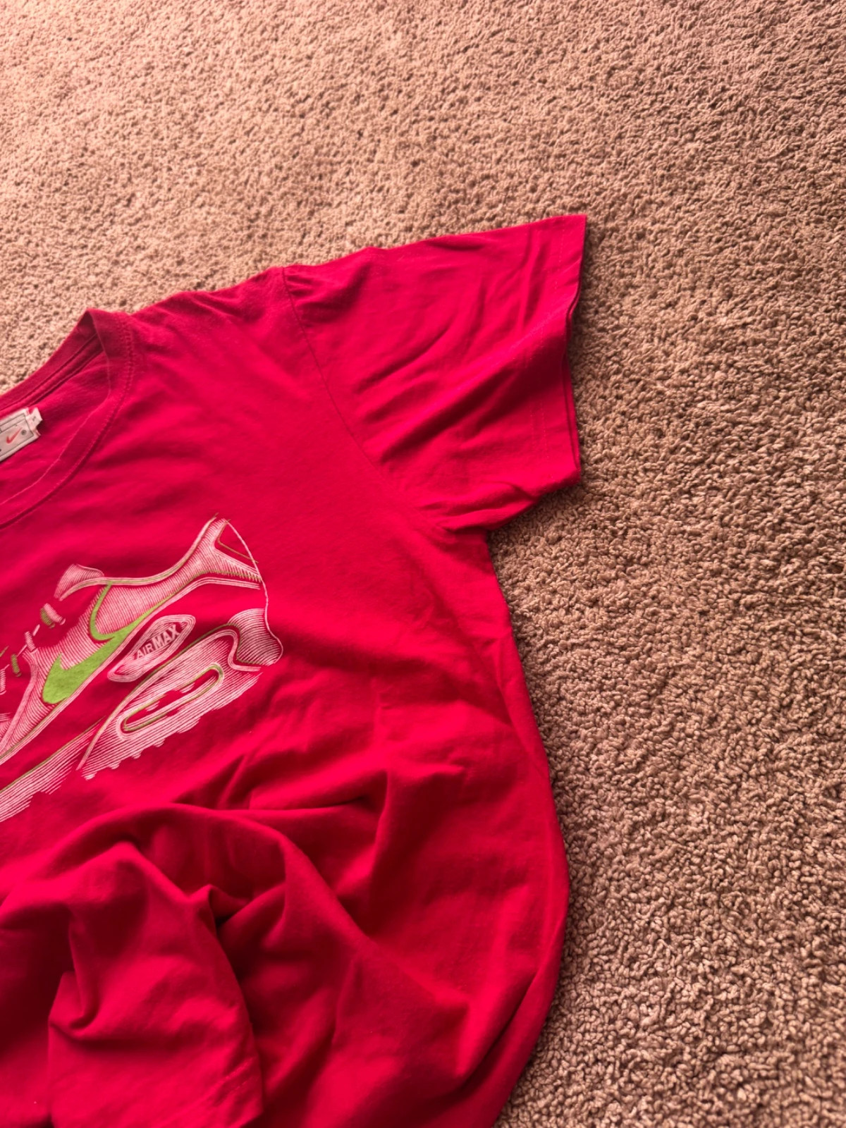 Vintage Nike Air Max Graphic T-Shirt burgundy / maroon Made in USA – Size S – Nike – taille S 3
