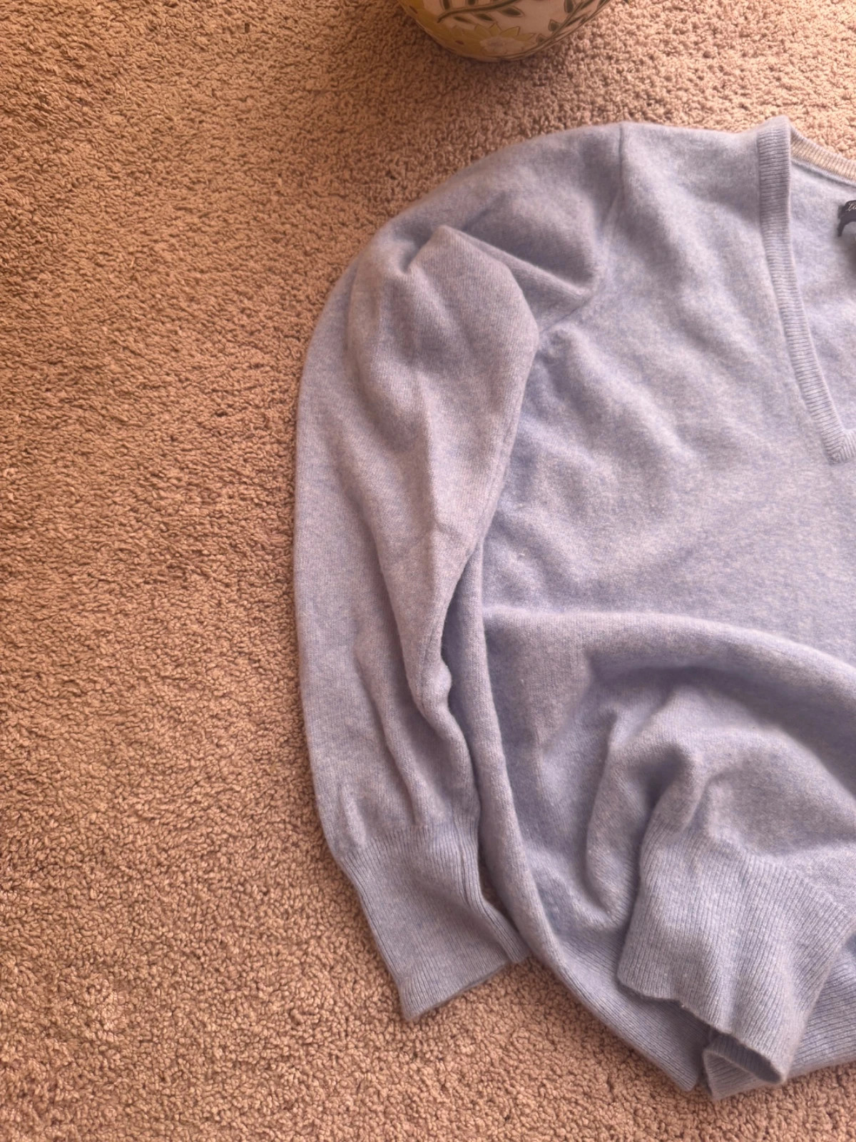 GANT Vintage Light Blue Lambswool & Cashmere V-Neck Jumper Size XL – GANT – taille XL 2