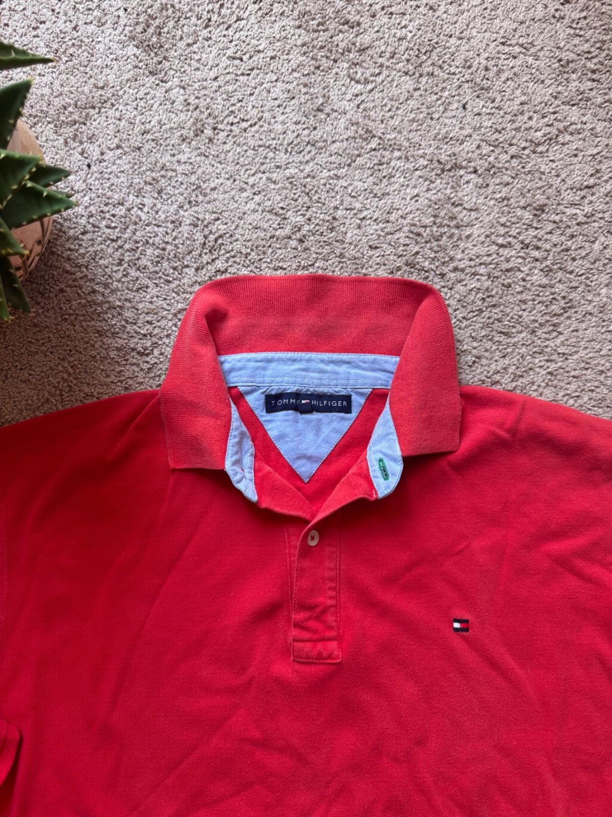 Tommy Hilfiger Red Long Sleeve Vintage Y2K Polo Shirt Size L Made in France – Tommy Hilfiger – taille L 5