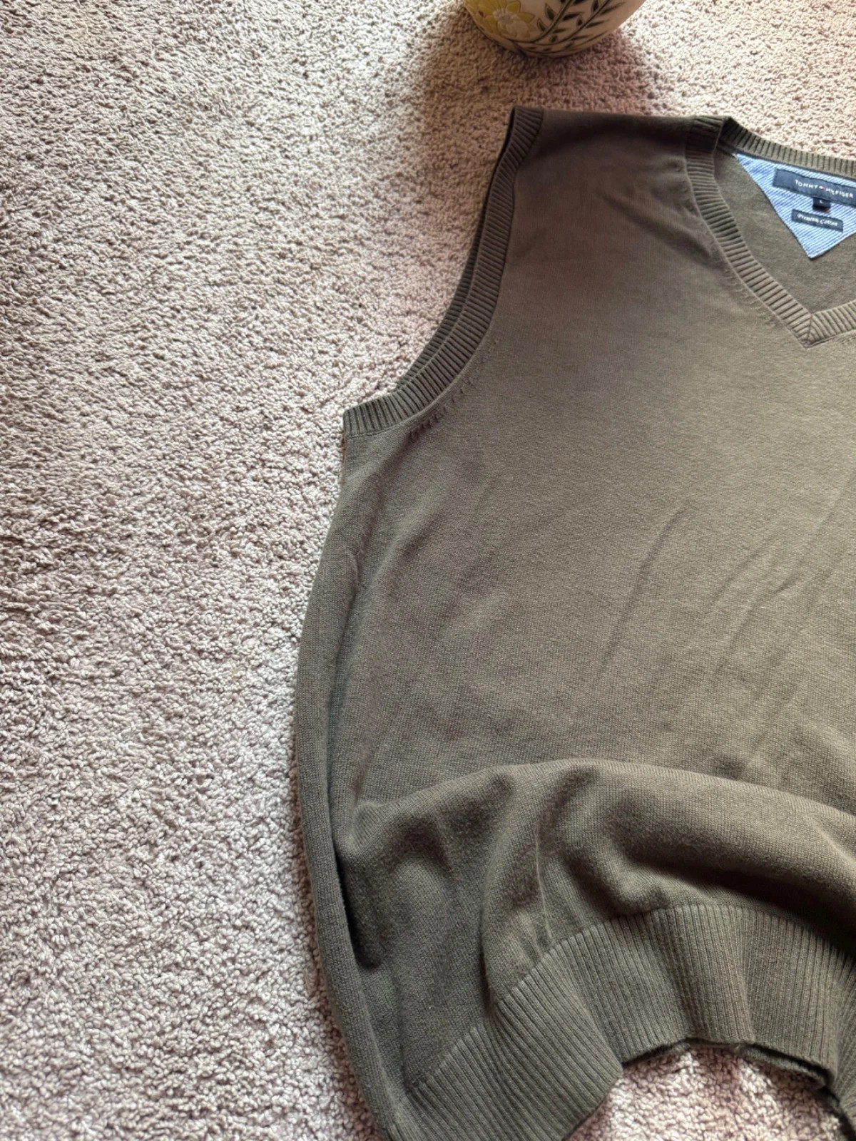 Tommy Hilfiger Knit Sweater Vest Vintage Y2K- Olive Green - Size L (Premium Cotton) – Tommy Hilfiger – taille L 2