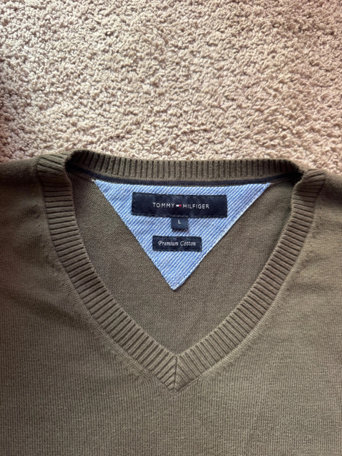 Tommy Hilfiger Knit Sweater Vest Vintage Y2K- Olive Green - Size L (Premium Cotton) – Tommy Hilfiger – taille L 5