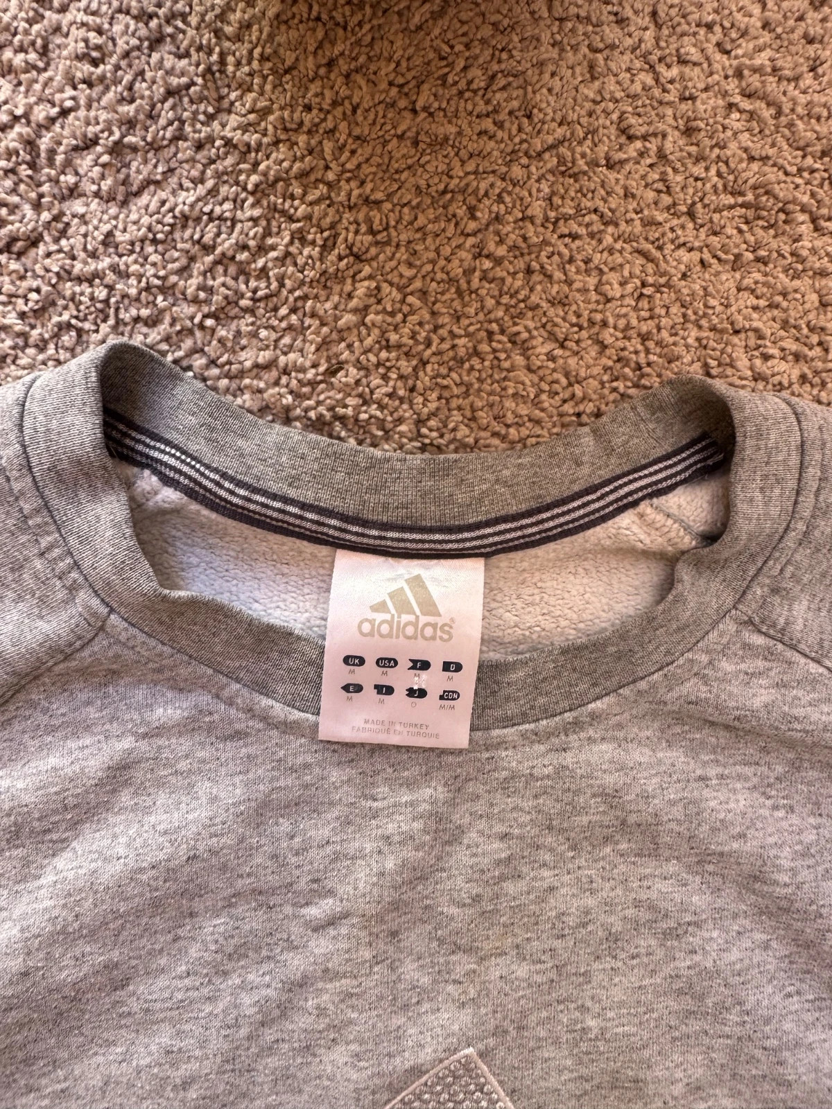 Adidas Embroidered Spellout Grey Sweatshirt Size M Retro Crewneck Vintsge 90s – adidas – taille M 5