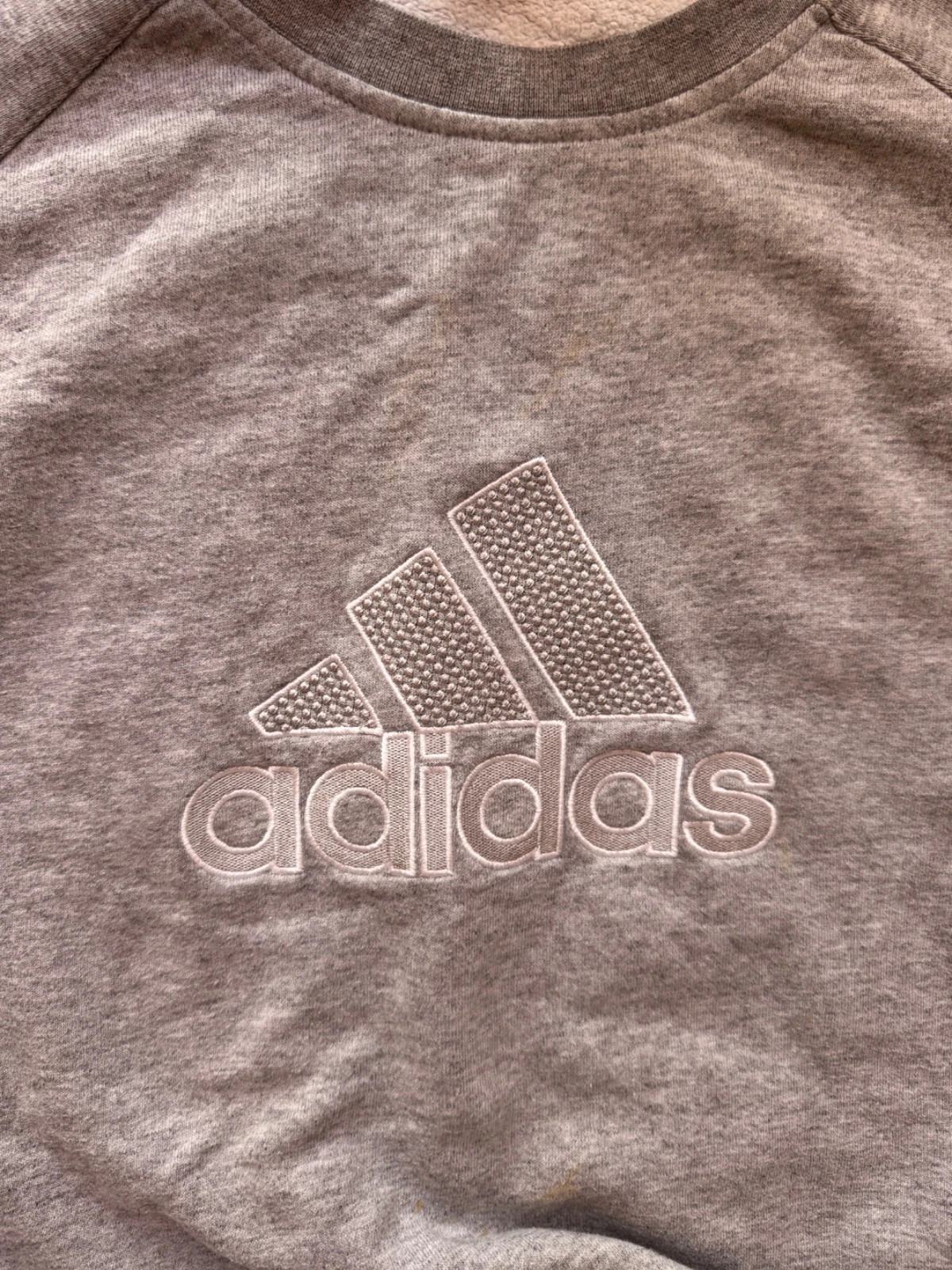 Adidas Embroidered Spellout Grey Sweatshirt Size M Retro Crewneck Vintsge 90s – adidas – taille M 4