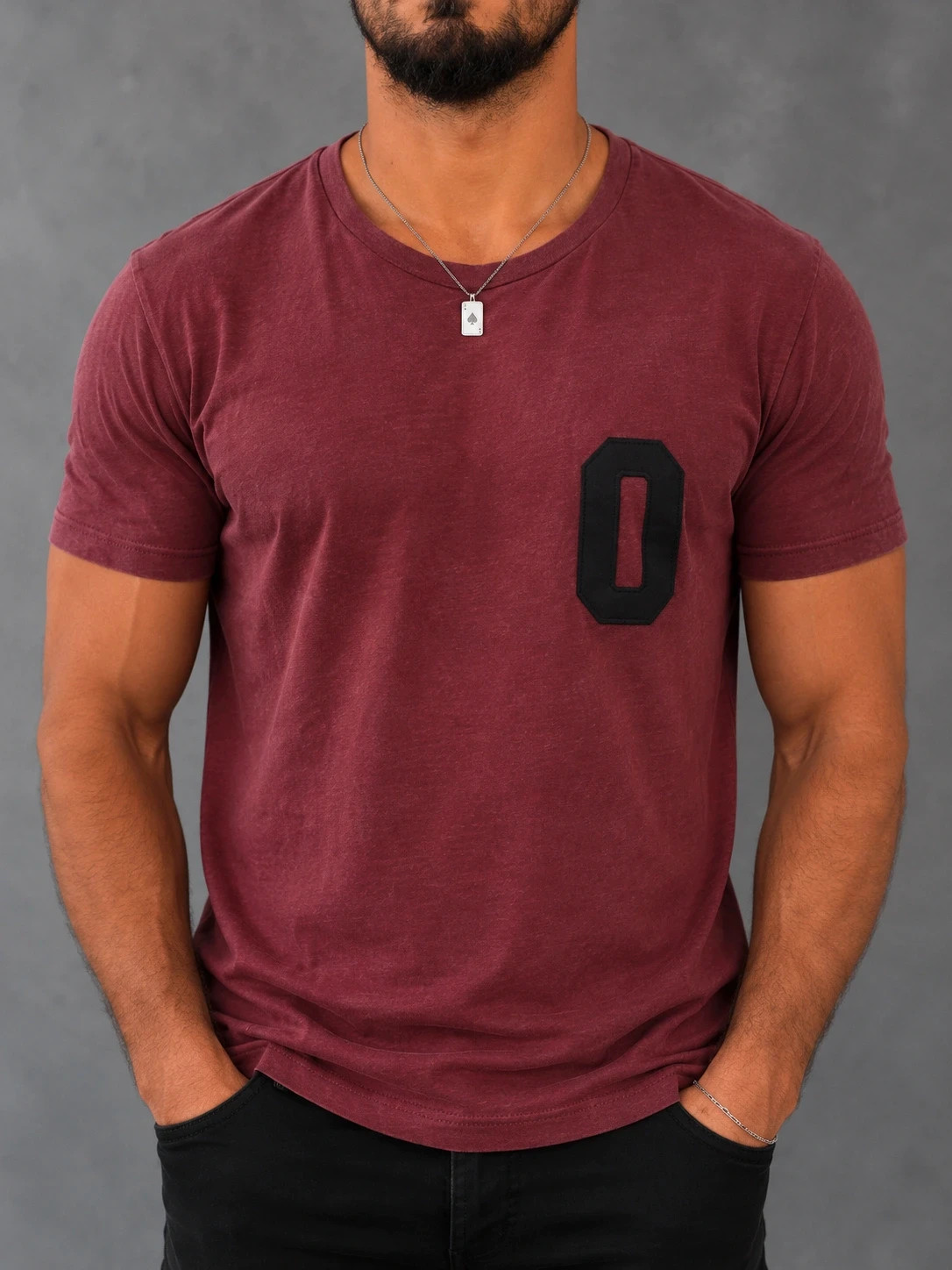 T-shirt Jack & Jones Homme – Bordeaux effet vintage – 01 au dos – Taille M