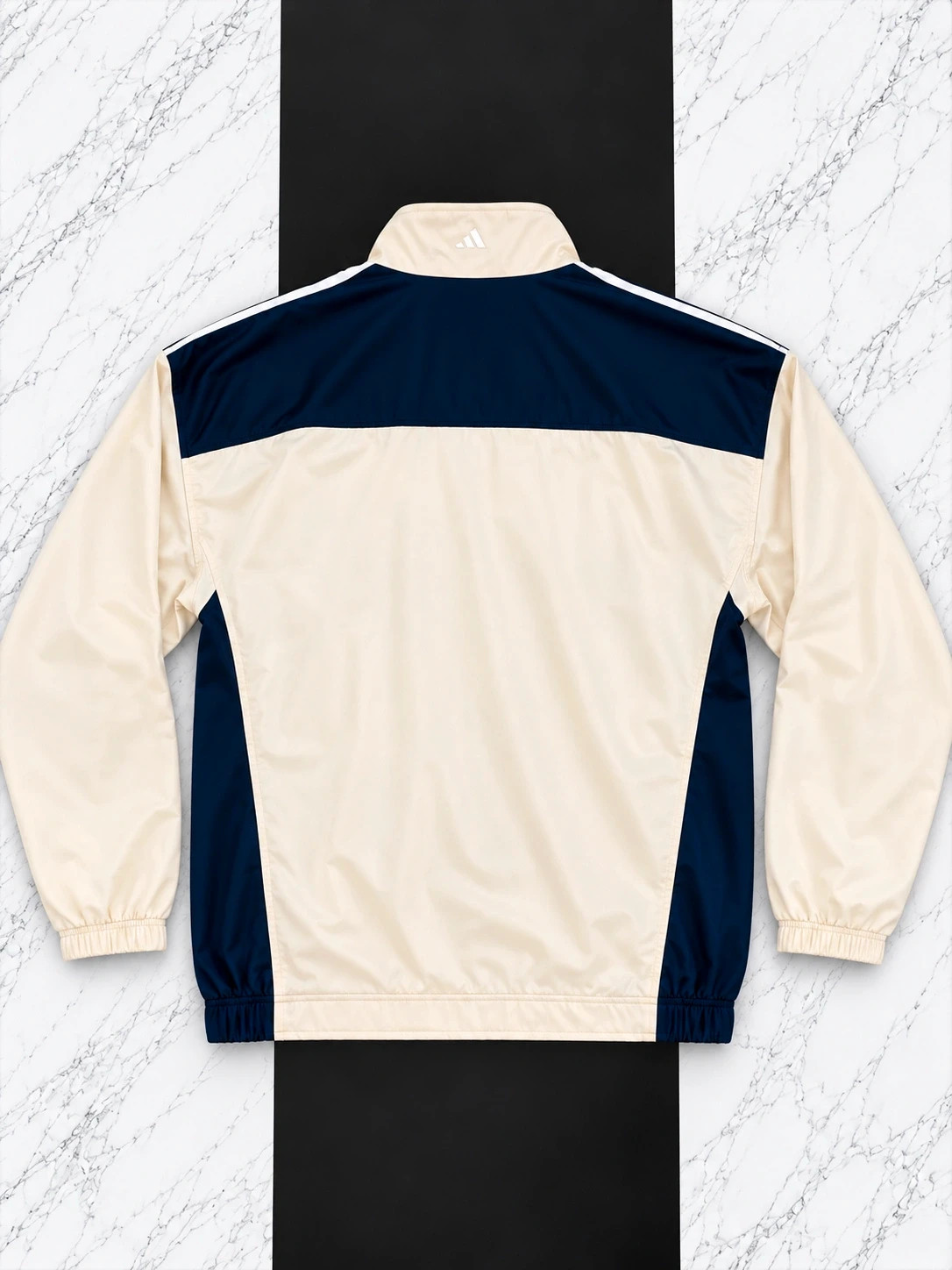Adidas Vintage 2003 Track Jacket – Veste rétro Y2K – Crème & Bleu Marine – Taille L – adidas – taille L 5