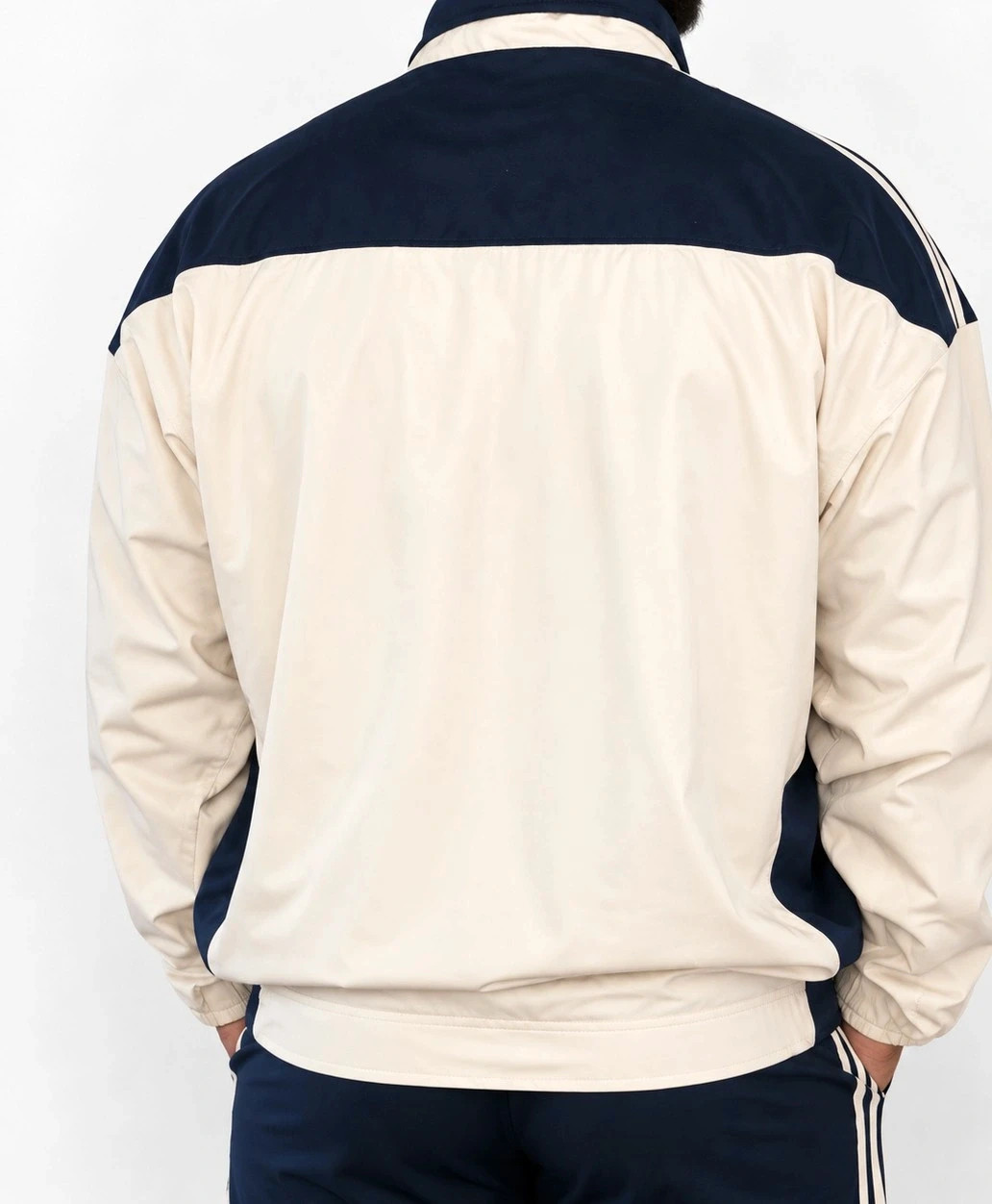 Adidas Vintage 2003 Track Jacket – Veste rétro Y2K – Crème & Bleu Marine – Taille L – adidas – taille L 2