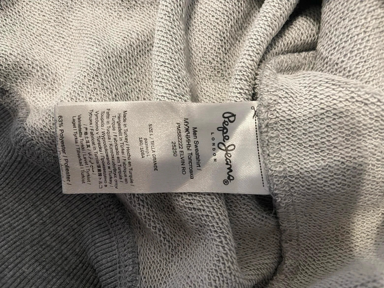 Sweat Pepe Jeans London Homme – Gris – Taille L – Pepe Jeans – taille L 5