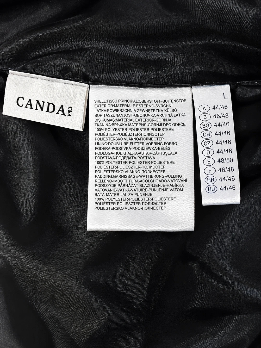 Veste matelassée Canda C&A noire – Taille L – Canda – taille L / 40 / 12 4