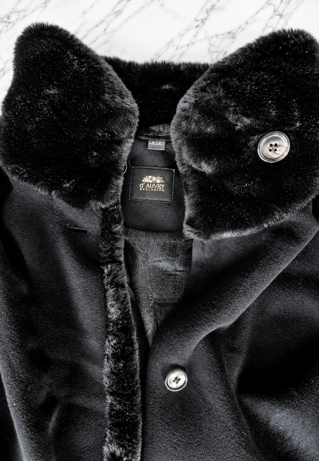 Manteau d’AUVRY Exclusive – Laine & Cachemire – Noir – Taille FR 44 – d'auvry exclusive – taille XL / 42 / 14 2