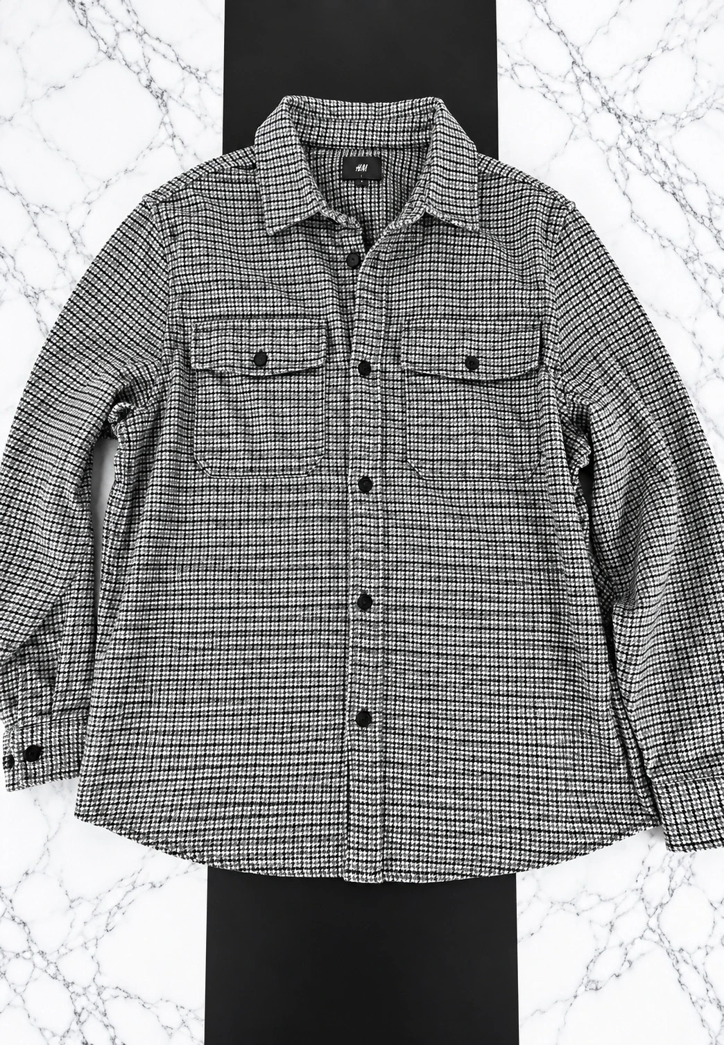 Surchemise H&M Regular Fit pied-de-poule – XL