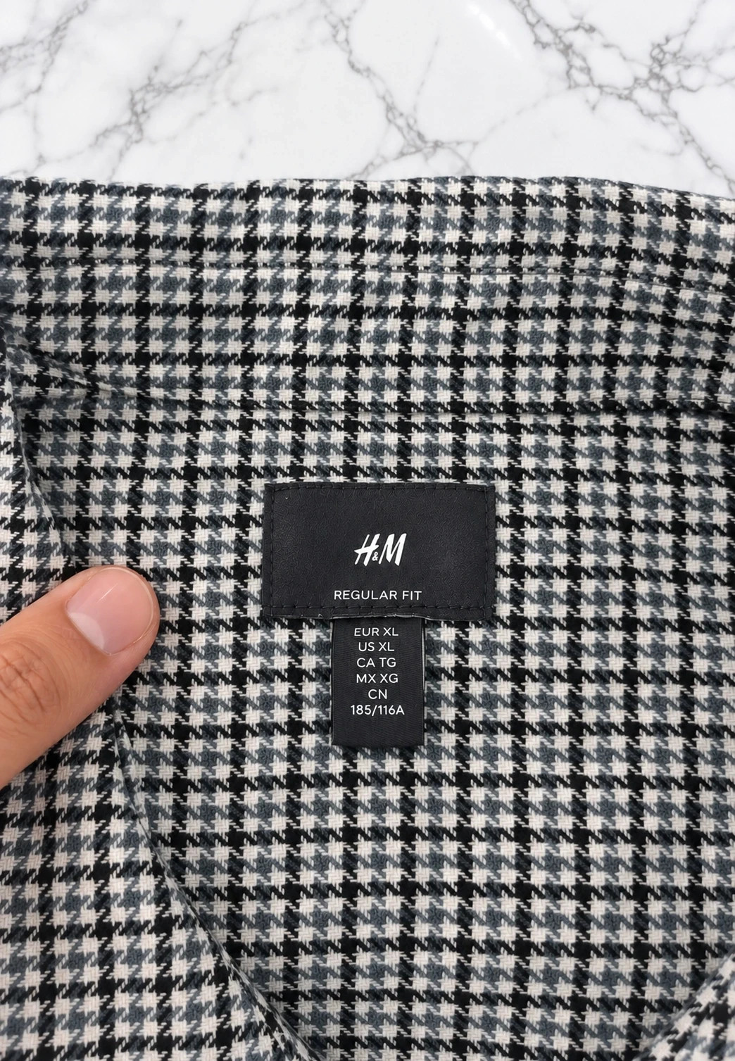Surchemise H&M Regular Fit pied-de-poule – XL – H&M – taille XL 5