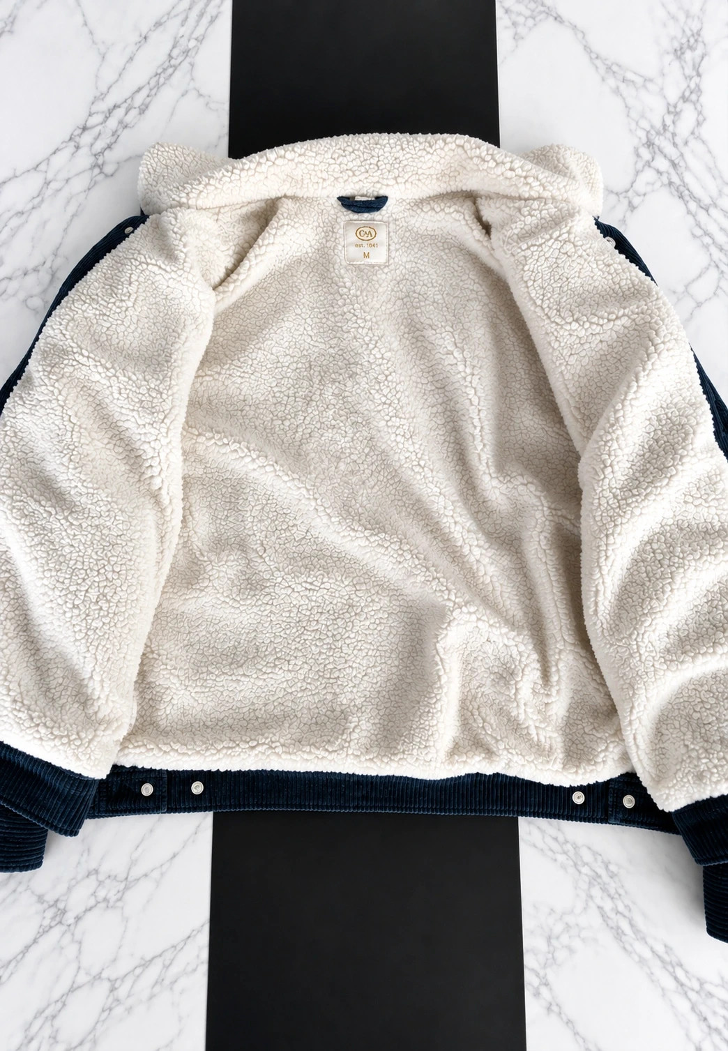Veste C&A homme velours côtelé bleu marine doublée sherpa – Taille M – C&A – taille M / 38 / 10 2