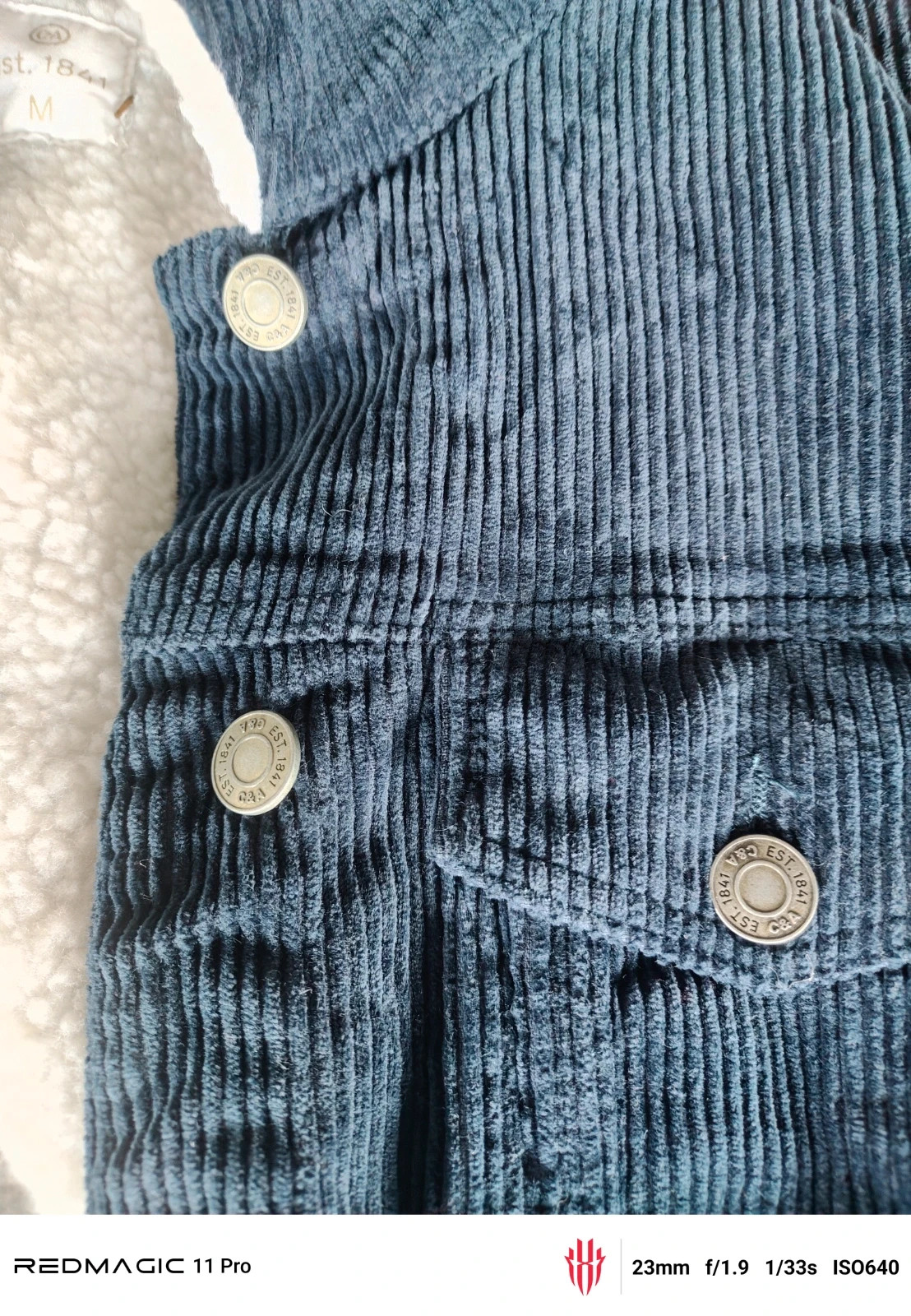 Veste C&A homme velours côtelé bleu marine doublée sherpa – Taille M – C&A – taille M / 38 / 10 5