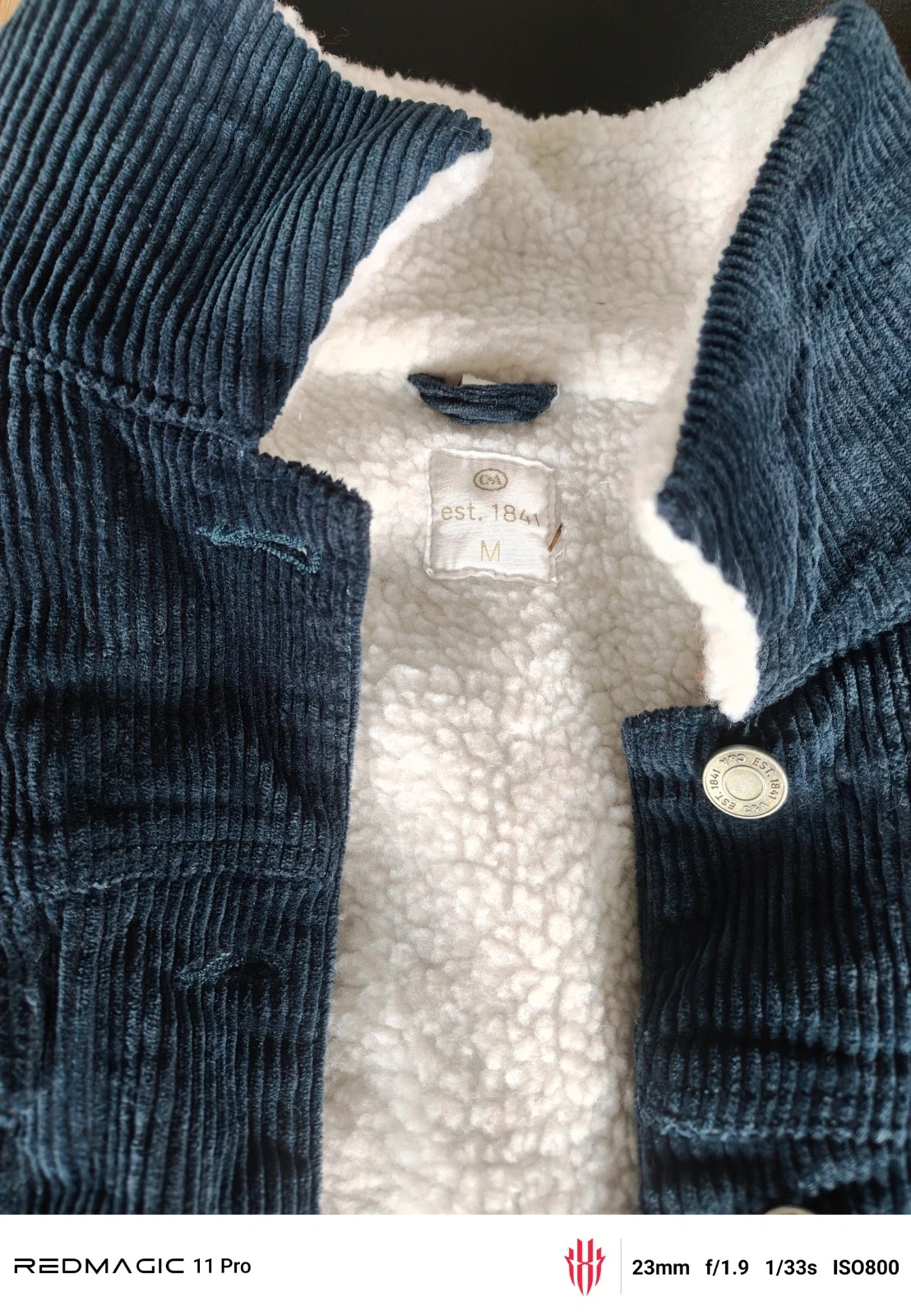 Veste C&A homme velours côtelé bleu marine doublée sherpa – Taille M – C&A – taille M / 38 / 10 4