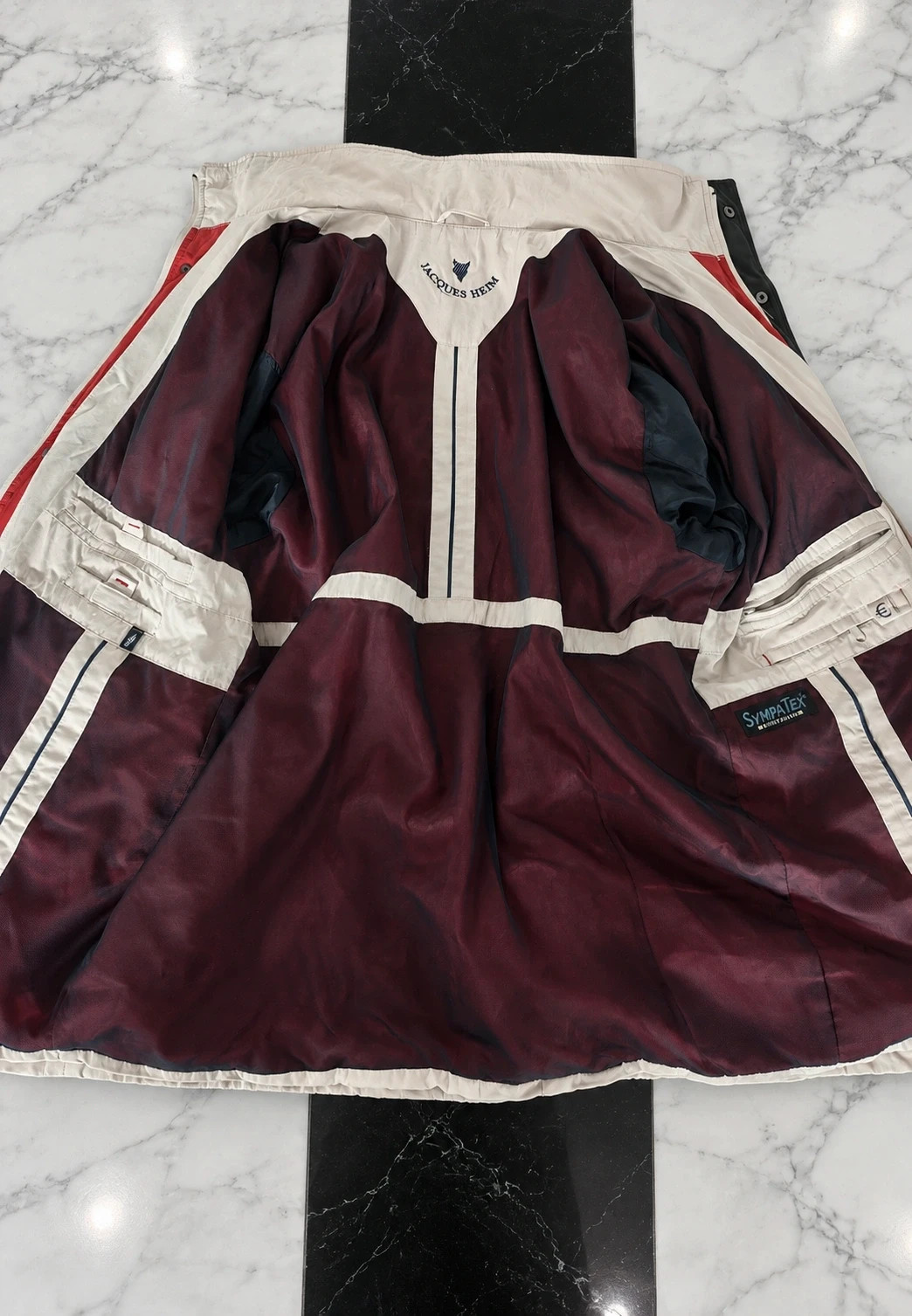 Veste Jacques Heim beige homme – Taille XL – Taille 56 Vintage doublure bordeaux – Jacques Heim – taille XL 4