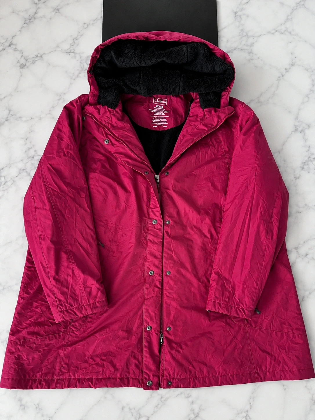 Veste / parka L.L.Bean femme 2XL – Rose foncé – Doublée polaire