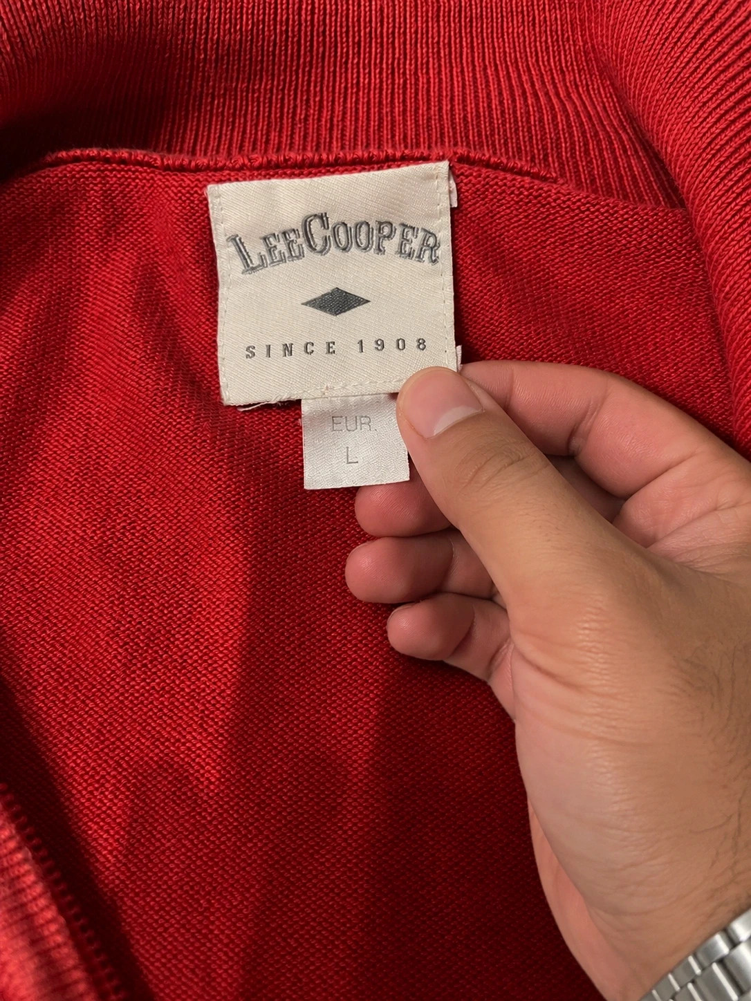 Pull Lee Cooper rouge col zippé – Taille L – 100 % coton – Lee Cooper – taille L 3