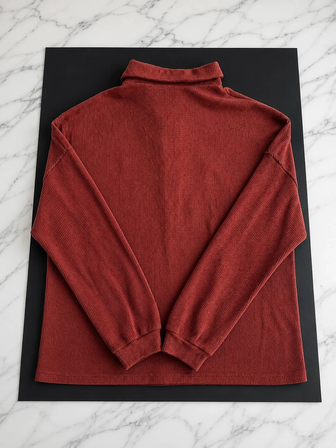 Polo manches longues SHEIN – Rouge brique / Terracotta – Taille L – Shein – taille L 3
