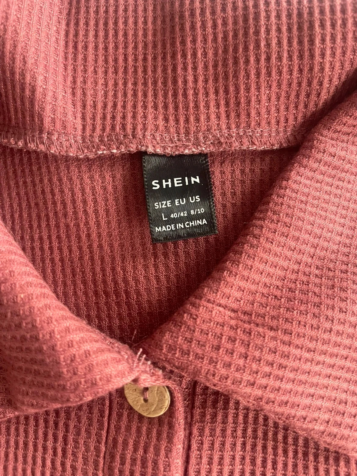 Polo manches longues SHEIN – Rouge brique / Terracotta – Taille L – Shein – taille L 5